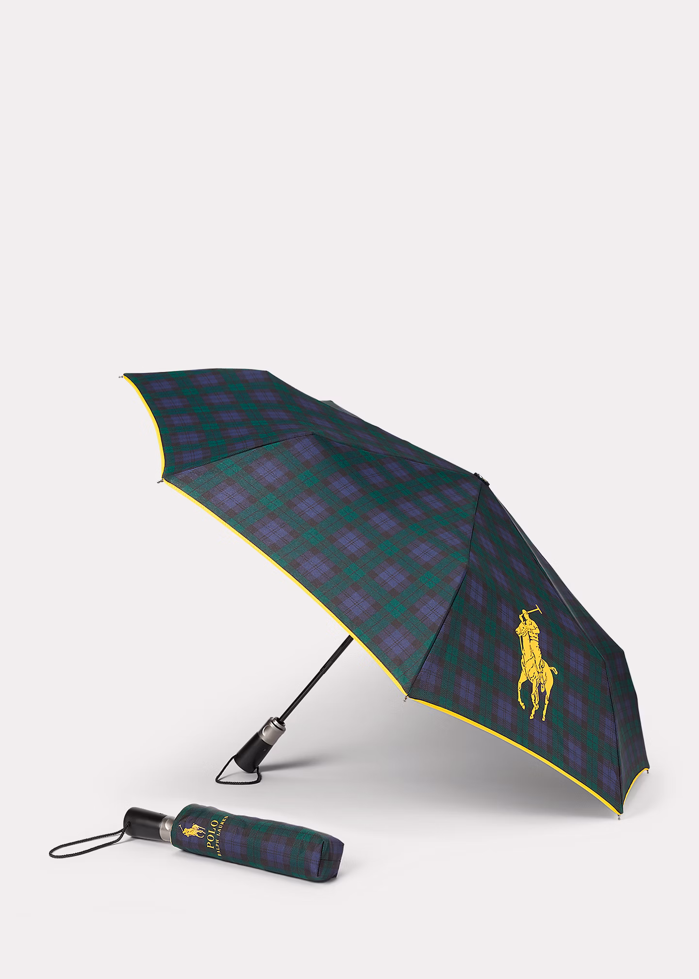 Karierter Taschenschirm mit Pony - RALPH LAUREN OUTLET