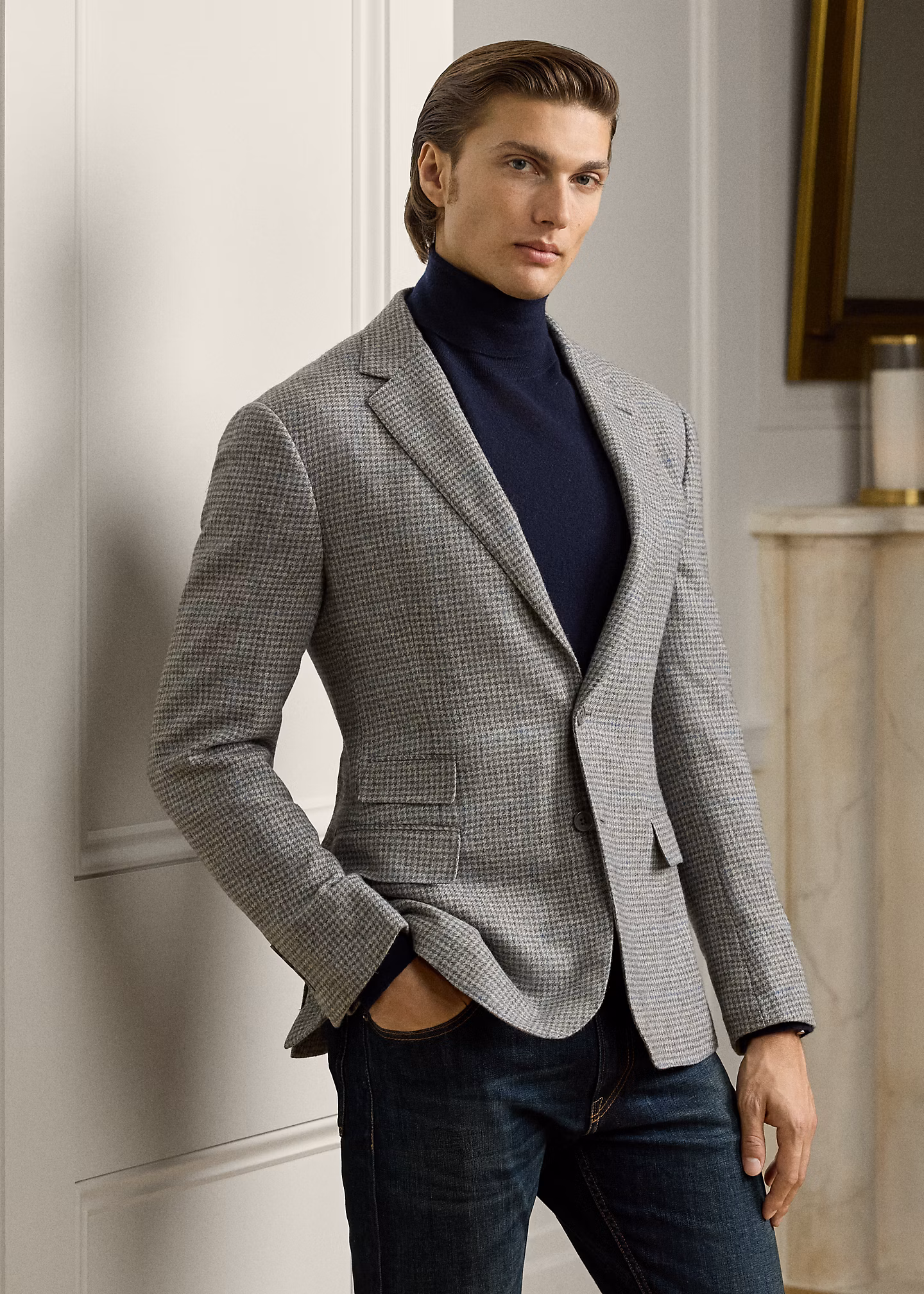 Handgeschneiderte Hahnentritt-Jacke Kent - RALPH LAUREN OUTLET