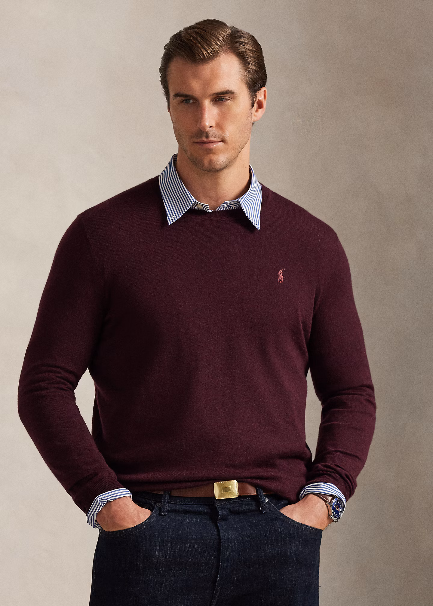 Waschbarer Rundhalspullover aus Wolle - RALPH LAUREN OUTLET