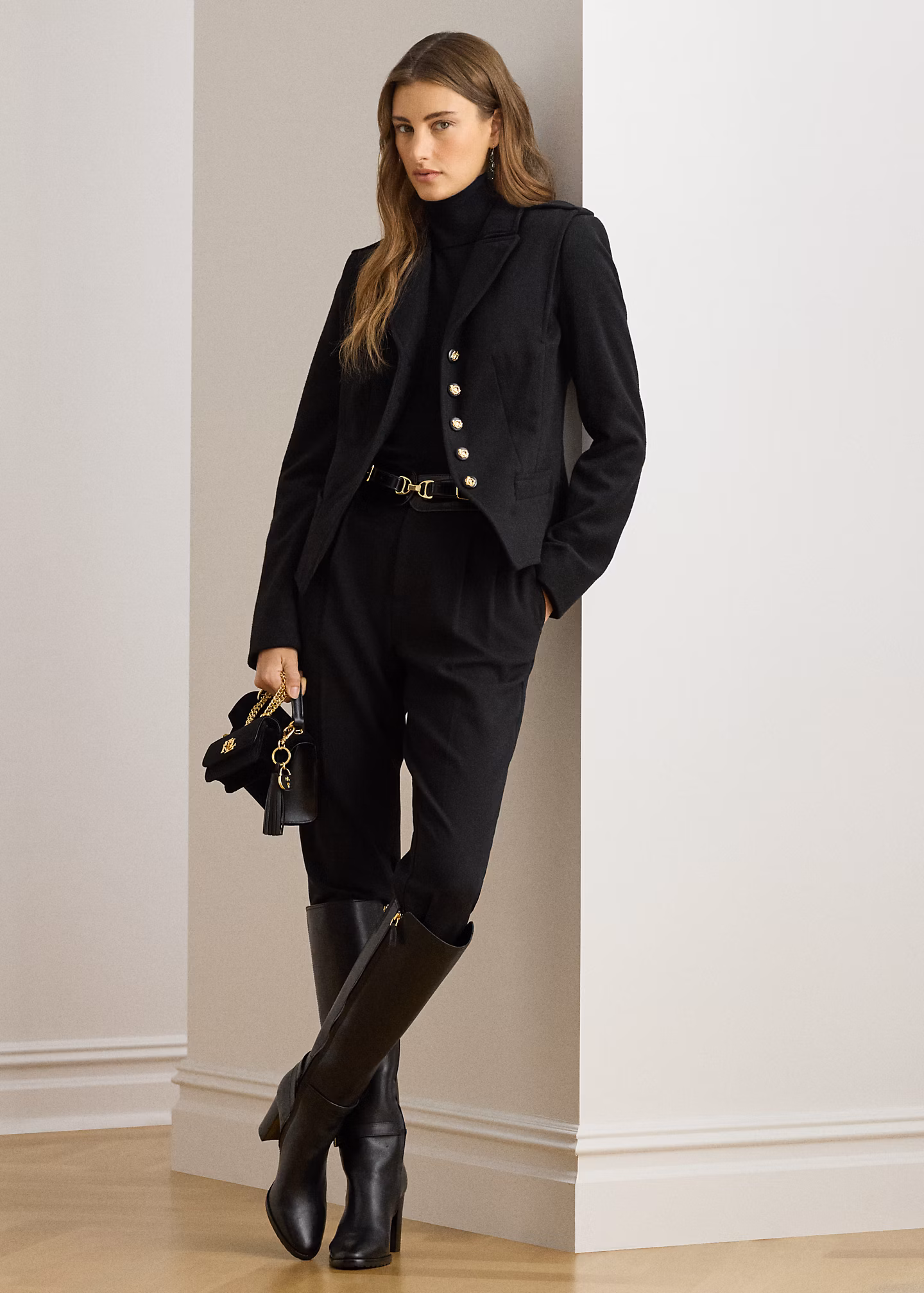 Verkürzte Twilljacke mit Samtbesatz - RALPH LAUREN OUTLET