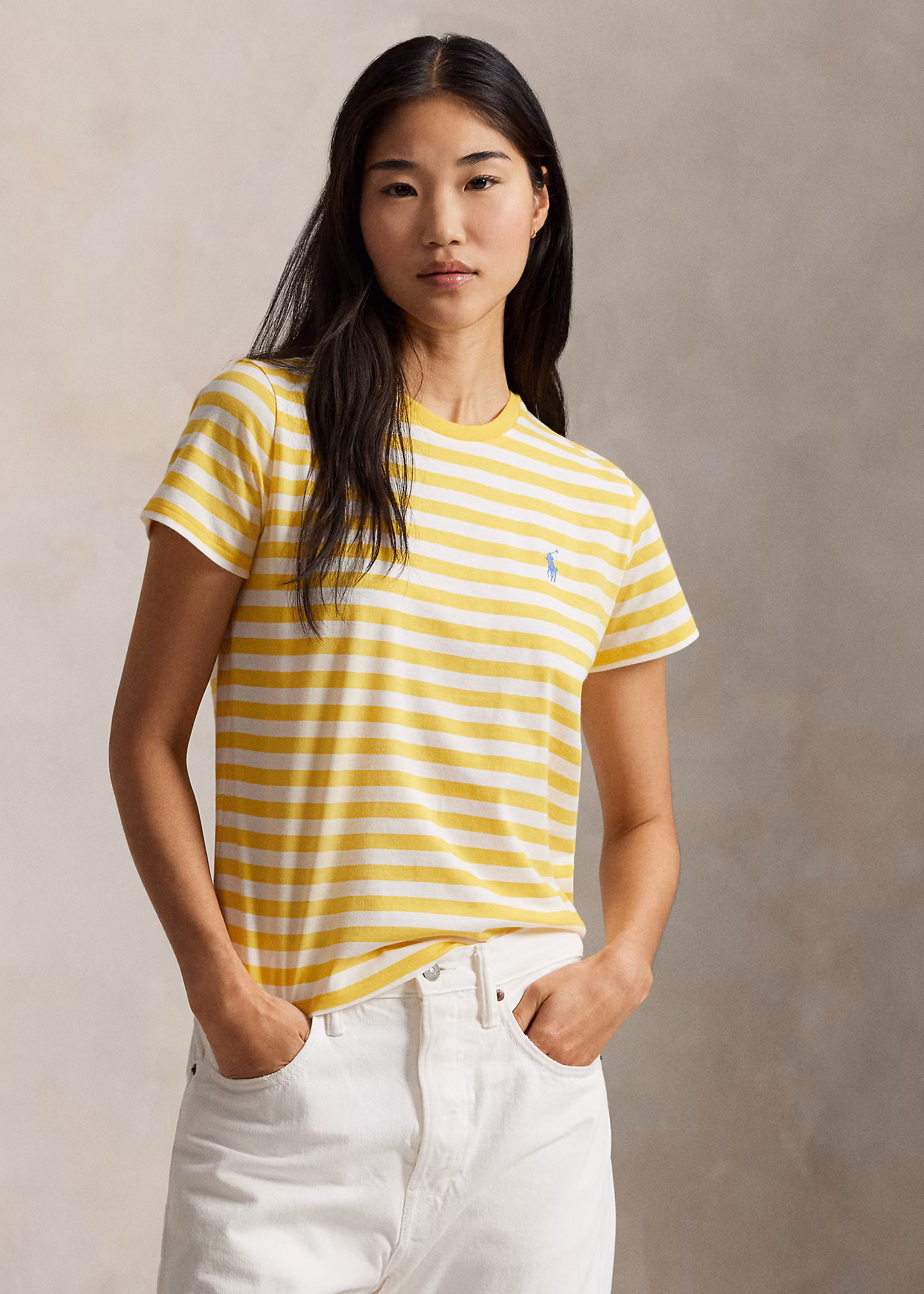 Gestreiftes Baumwolljersey-T-Shirt - RALPH LAUREN OUTLET