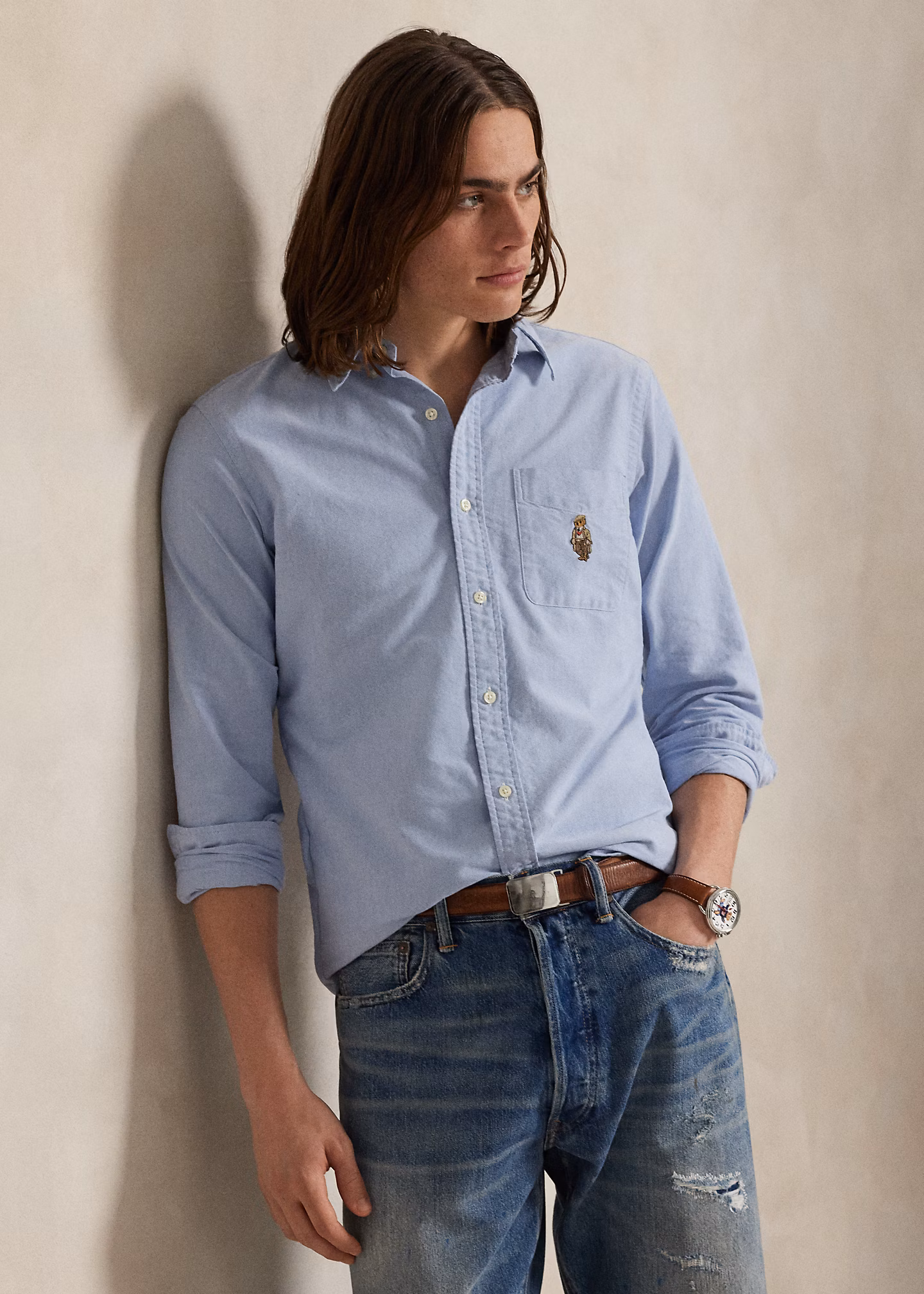 Custom-Fit Oxfordhemd mit Polo Bear - RALPH LAUREN OUTLET