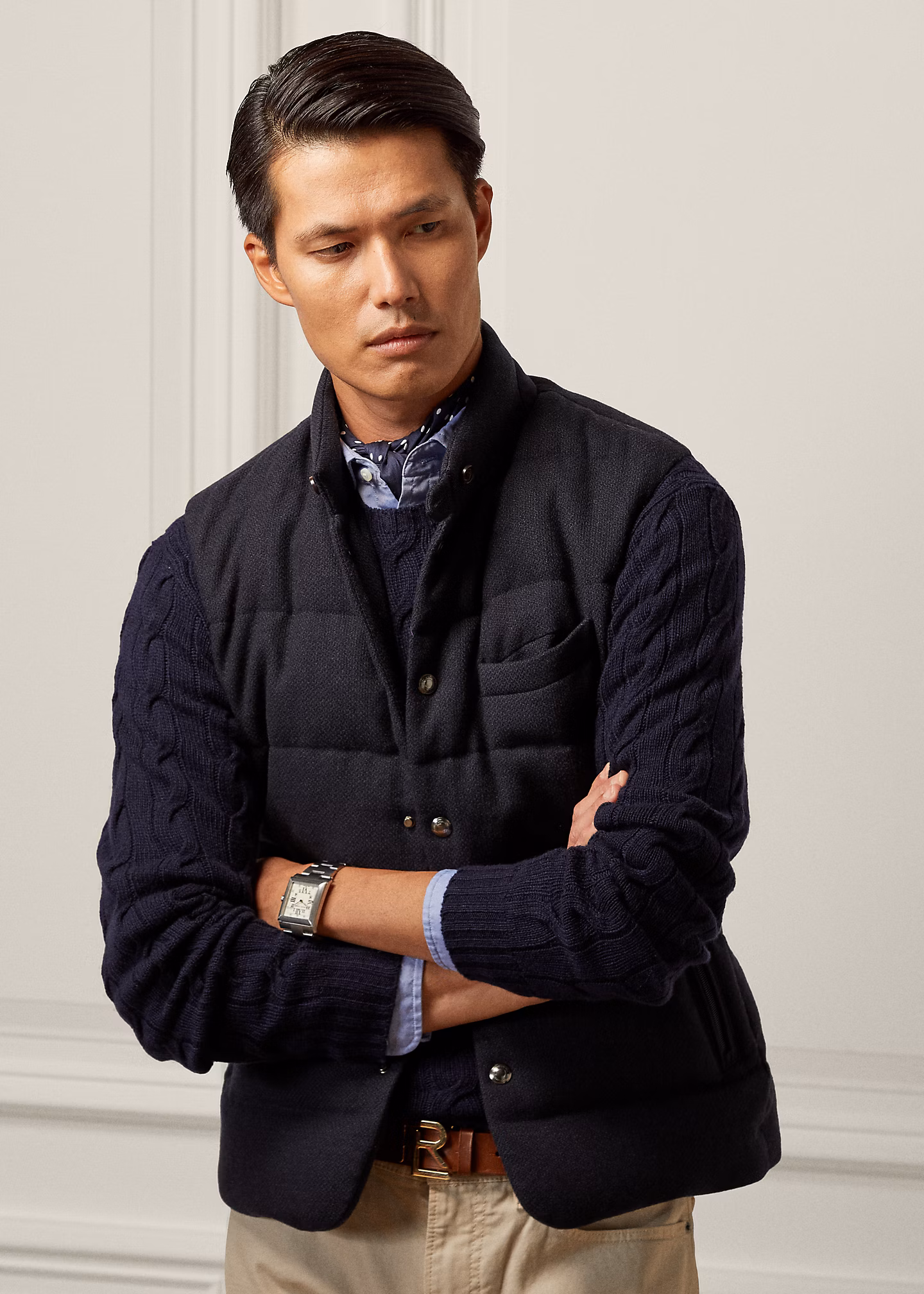 Tweed-Daunenweste Whitwell mit Wolle - RALPH LAUREN OUTLET