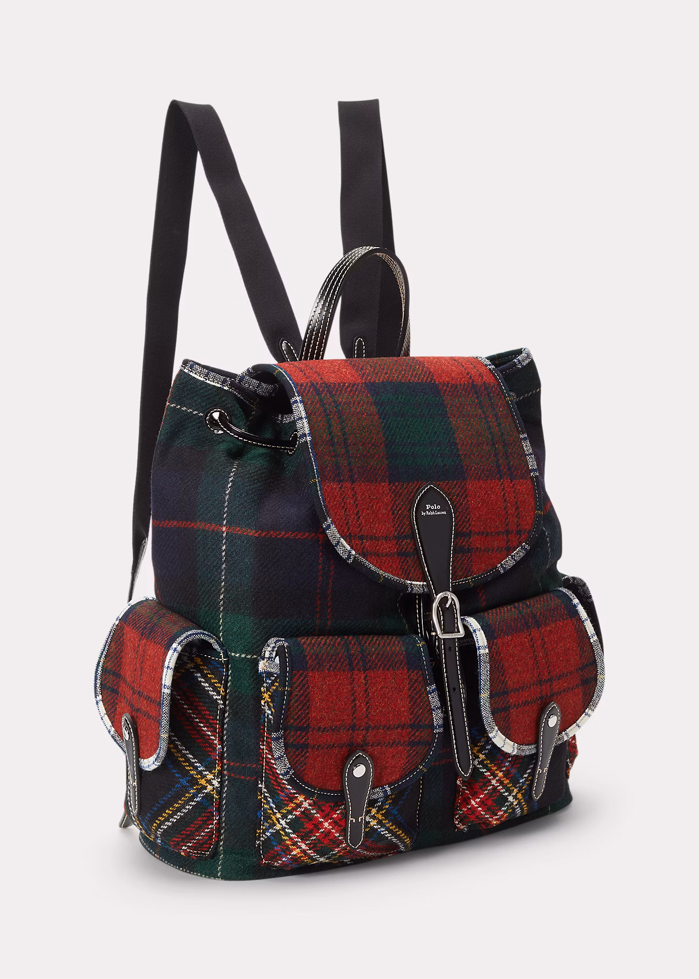 Karierter Woll-Leder-Rucksack Bellport - RALPH LAUREN OUTLET