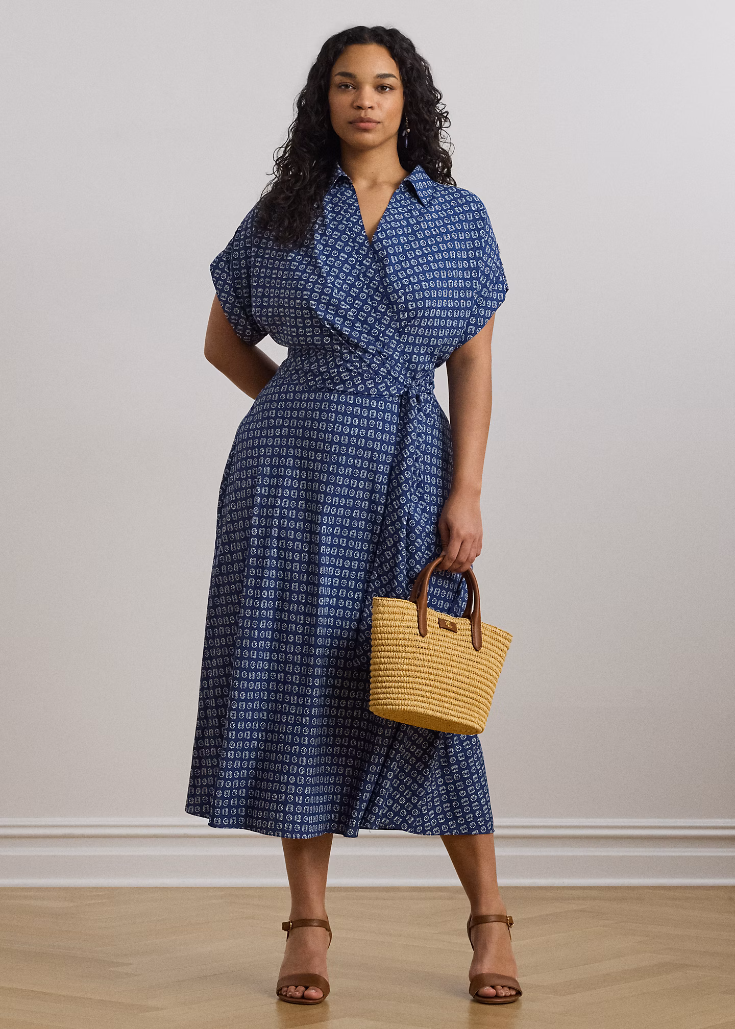 Gemustertes Crêpekleid mit Gürtel - RALPH LAUREN OUTLET