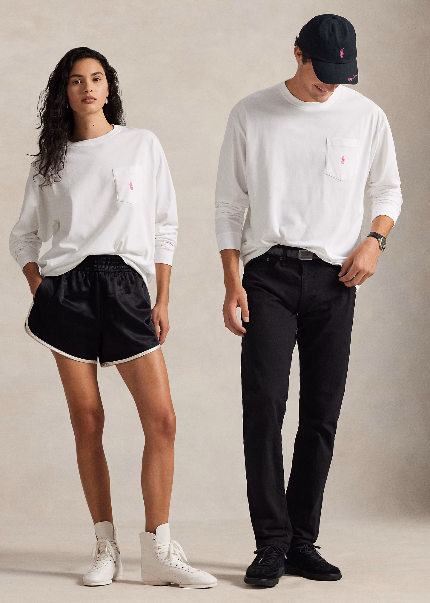 Langärmliges T-Shirt mit Pink Pony - RALPH LAUREN OUTLET