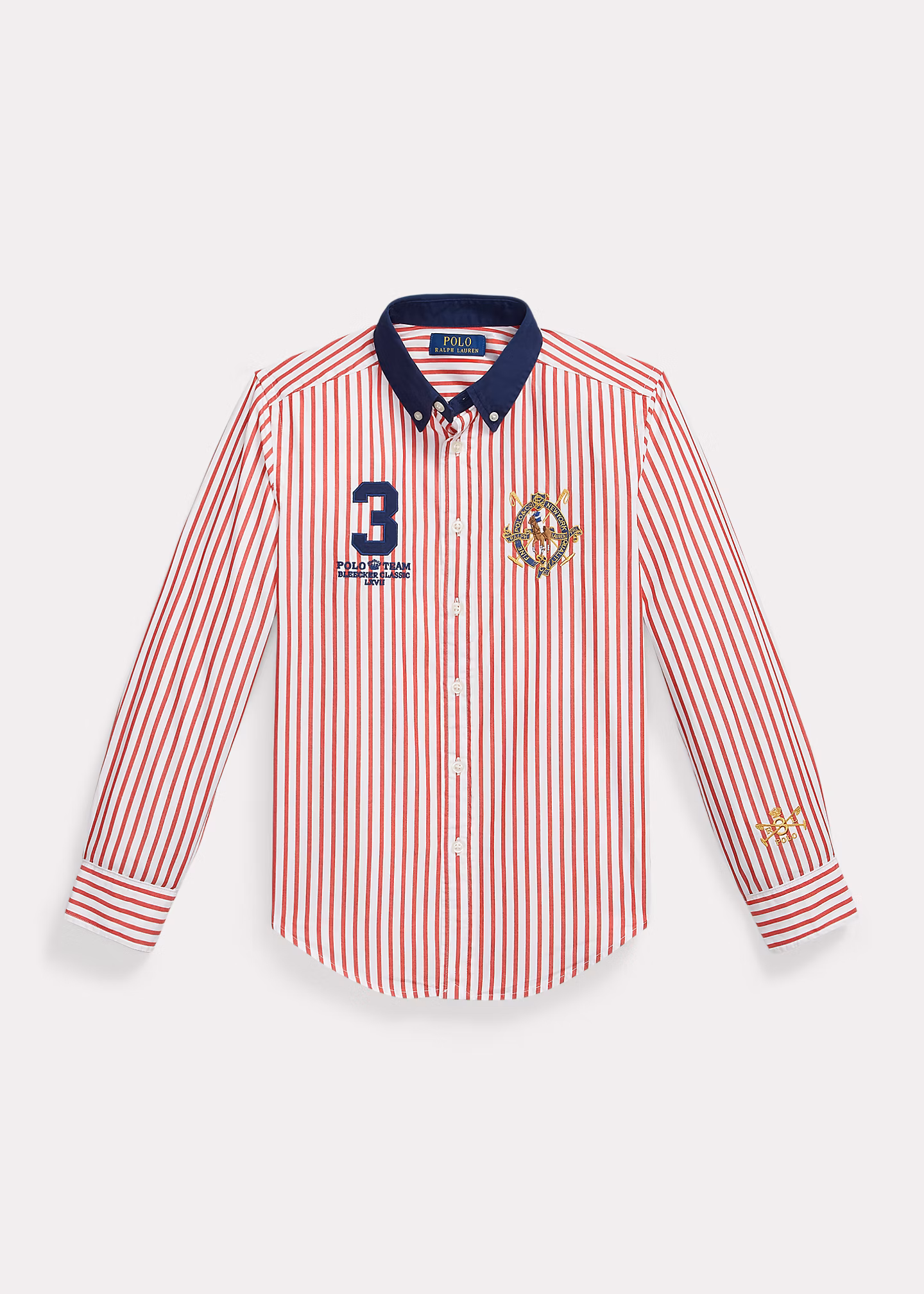 Gestreiftes Popeline-Hemd mit Wappen - RALPH LAUREN OUTLET