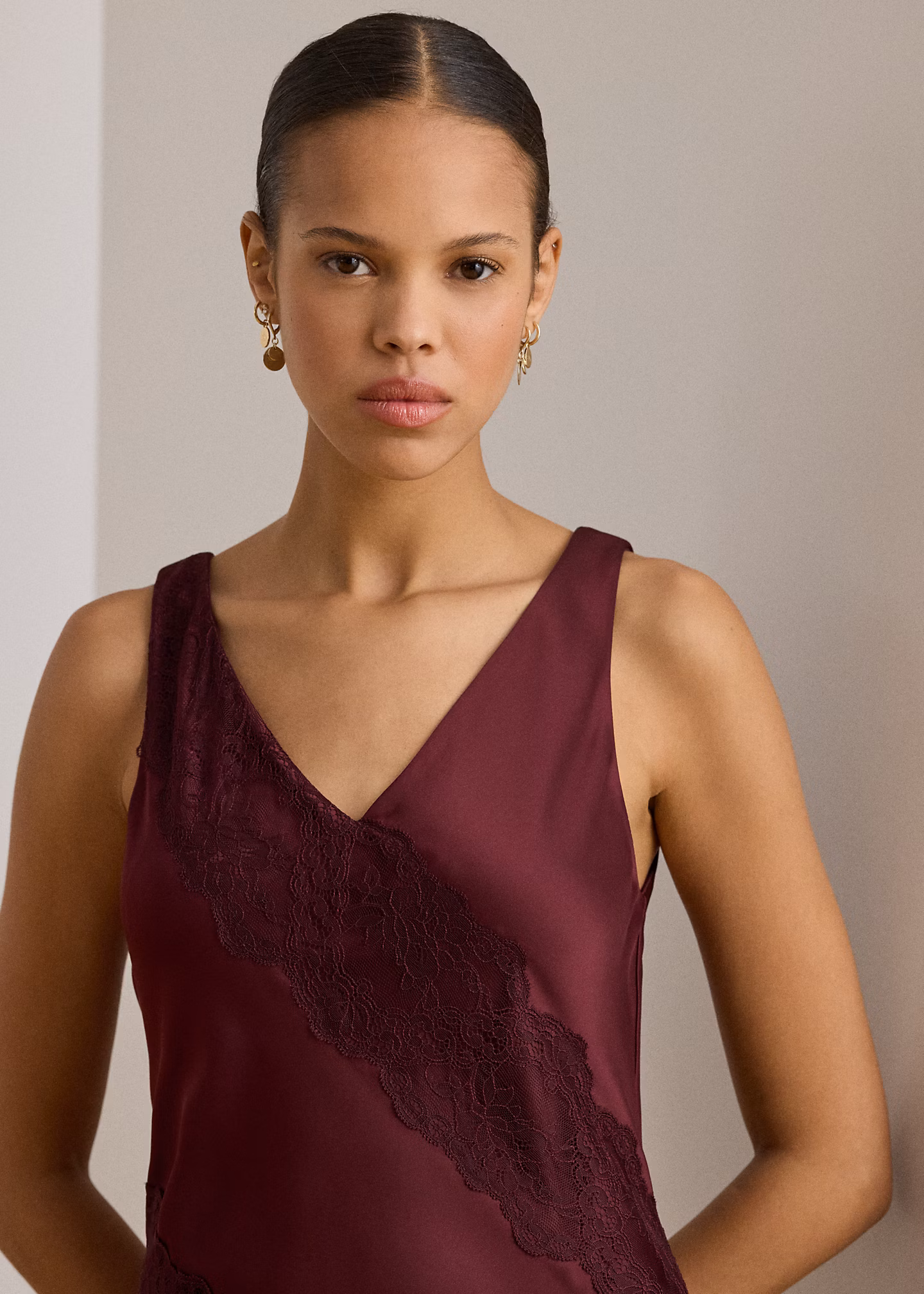 Charmeuse-Cocktailkleid mit Spitze - RALPH LAUREN OUTLET