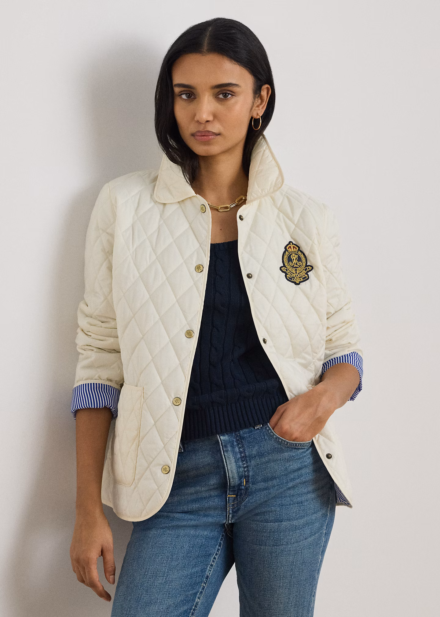 Steppjacke mit Wappenaufnäher - RALPH LAUREN OUTLET