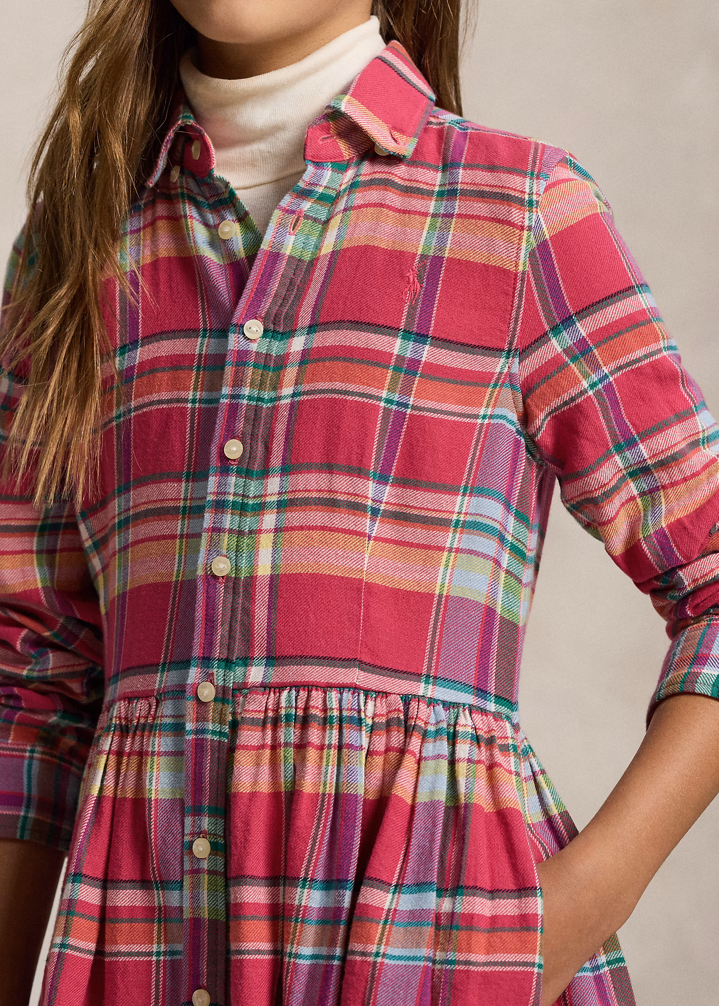 Baumwollhemdkleid mit Madraskaro - RALPH LAUREN OUTLET