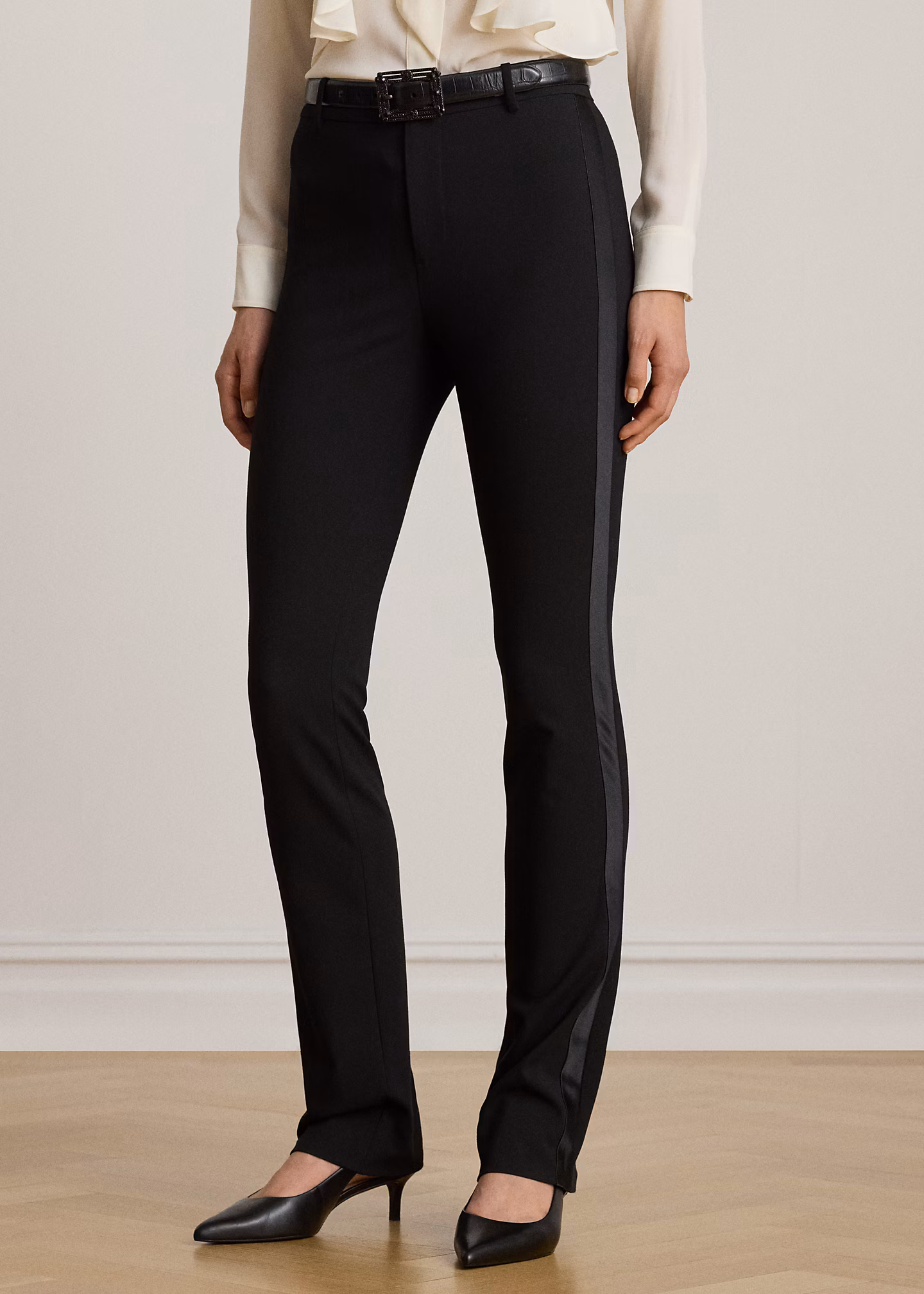 Crêpe-Hose mit Satinbesatz - RALPH LAUREN OUTLET