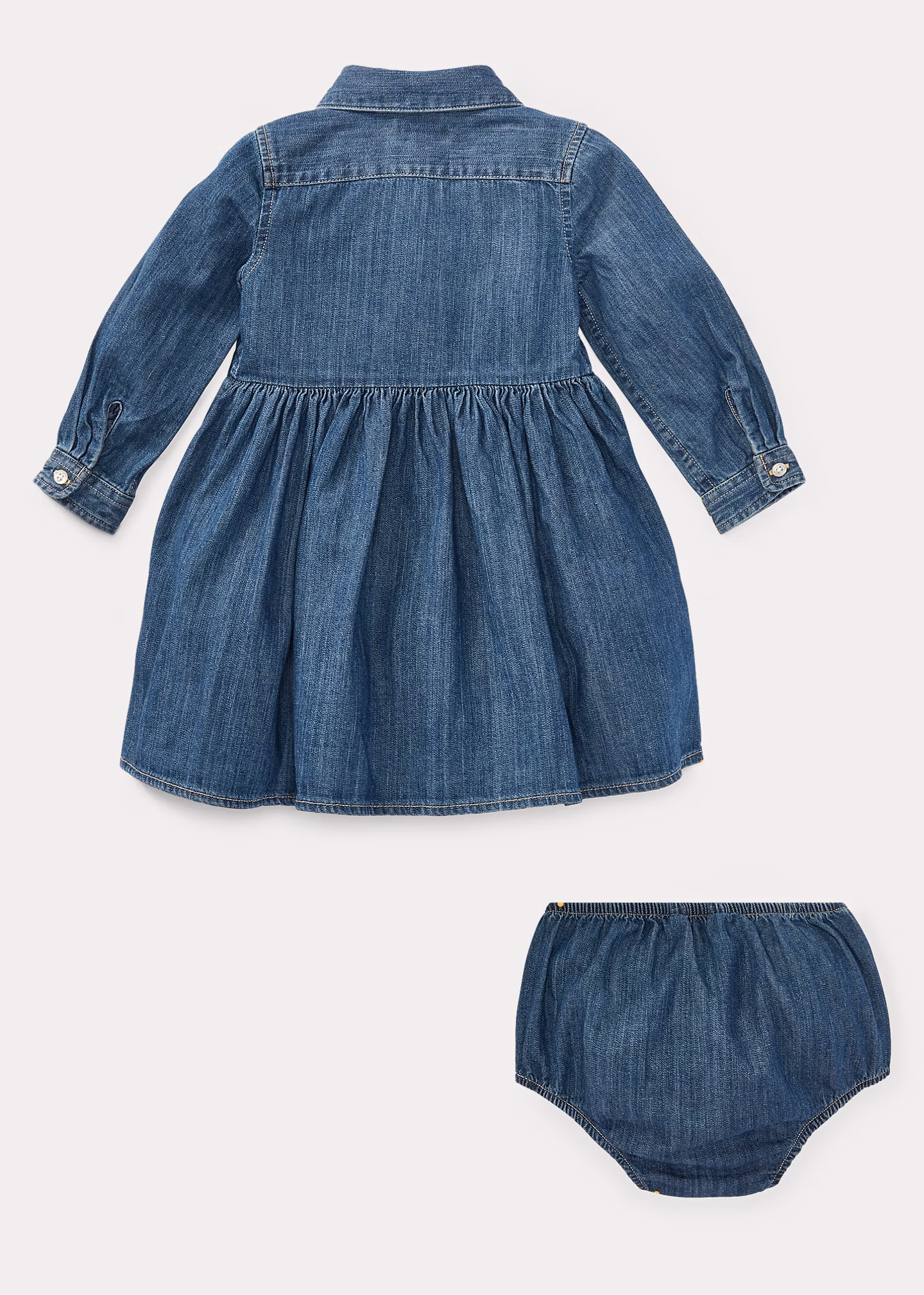 Gesmoktes Denim-Hemdkleid mit Höschen - RALPH LAUREN OUTLET