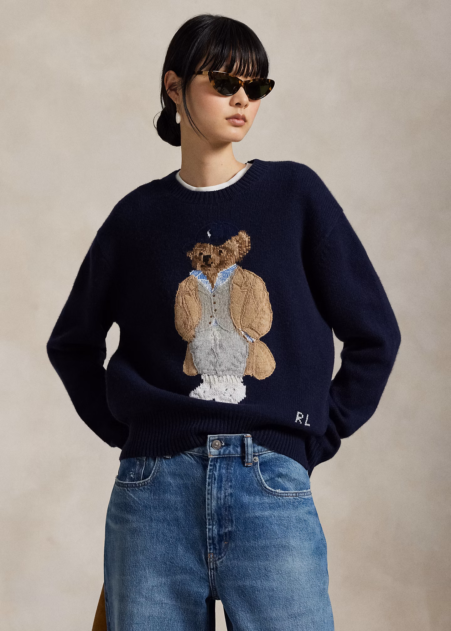Woll-Kaschmir-Pullover mit Polo Bear - RALPH LAUREN OUTLET