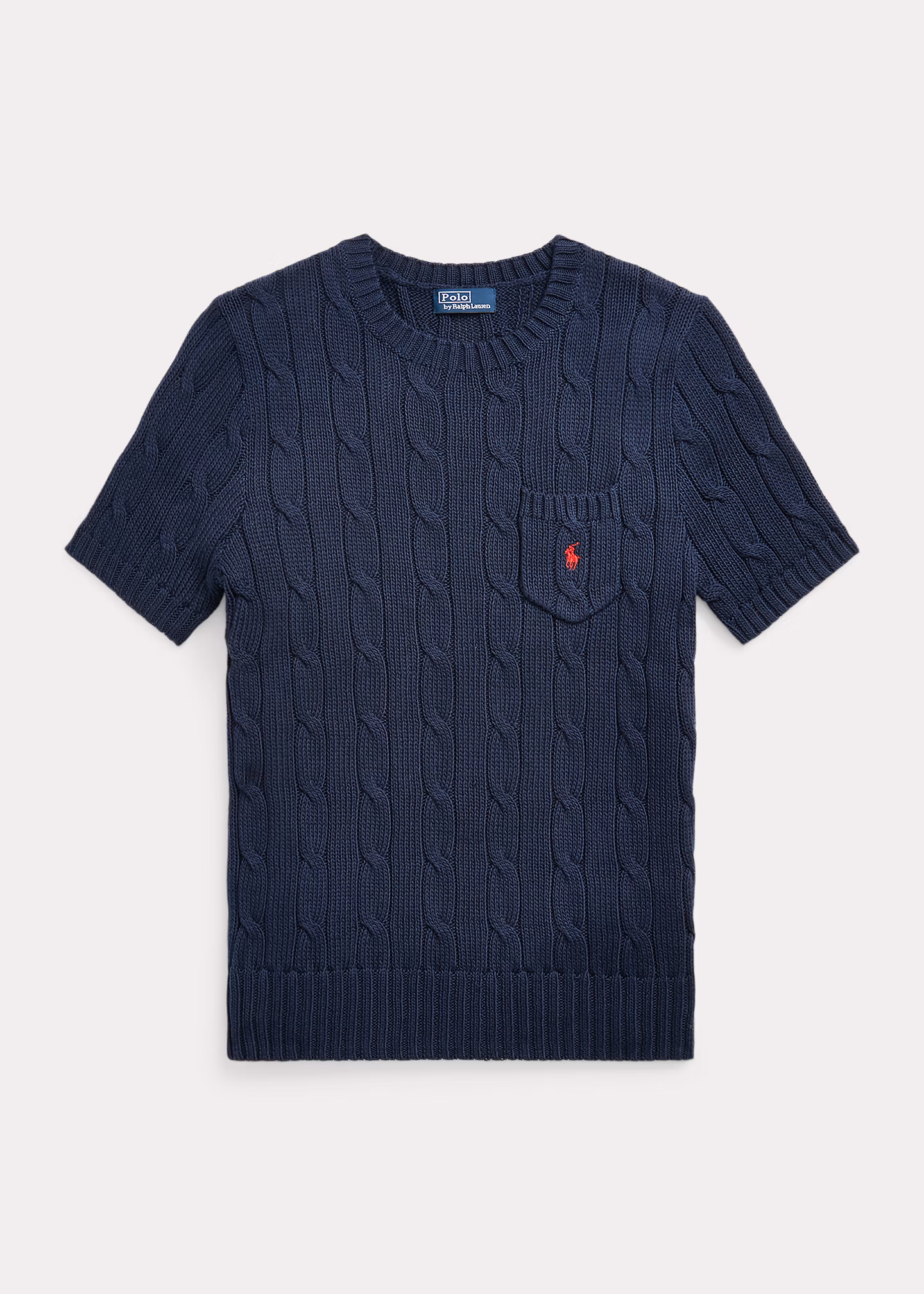 Kurzarmpullover mit Zopfmuster - RALPH LAUREN OUTLET