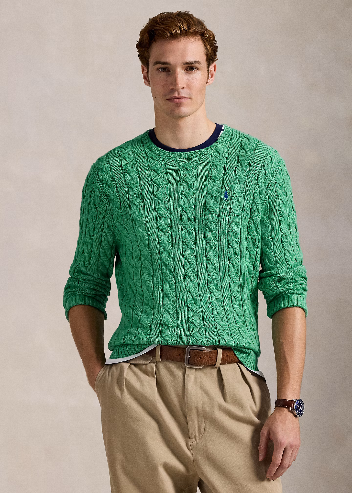 Baumwollpullover mit Zopfmuster - RALPH LAUREN OUTLET