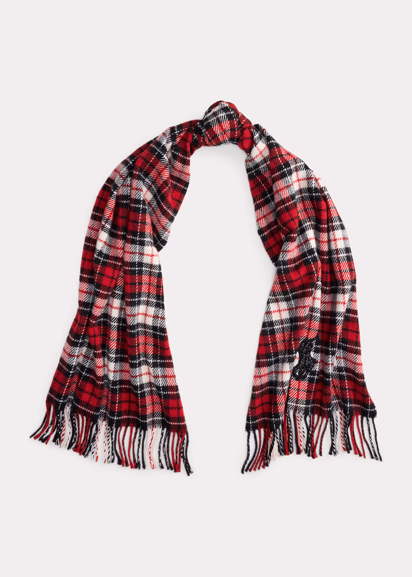 Karierter Wollschal mit Perlen-Big Pony - RALPH LAUREN OUTLET