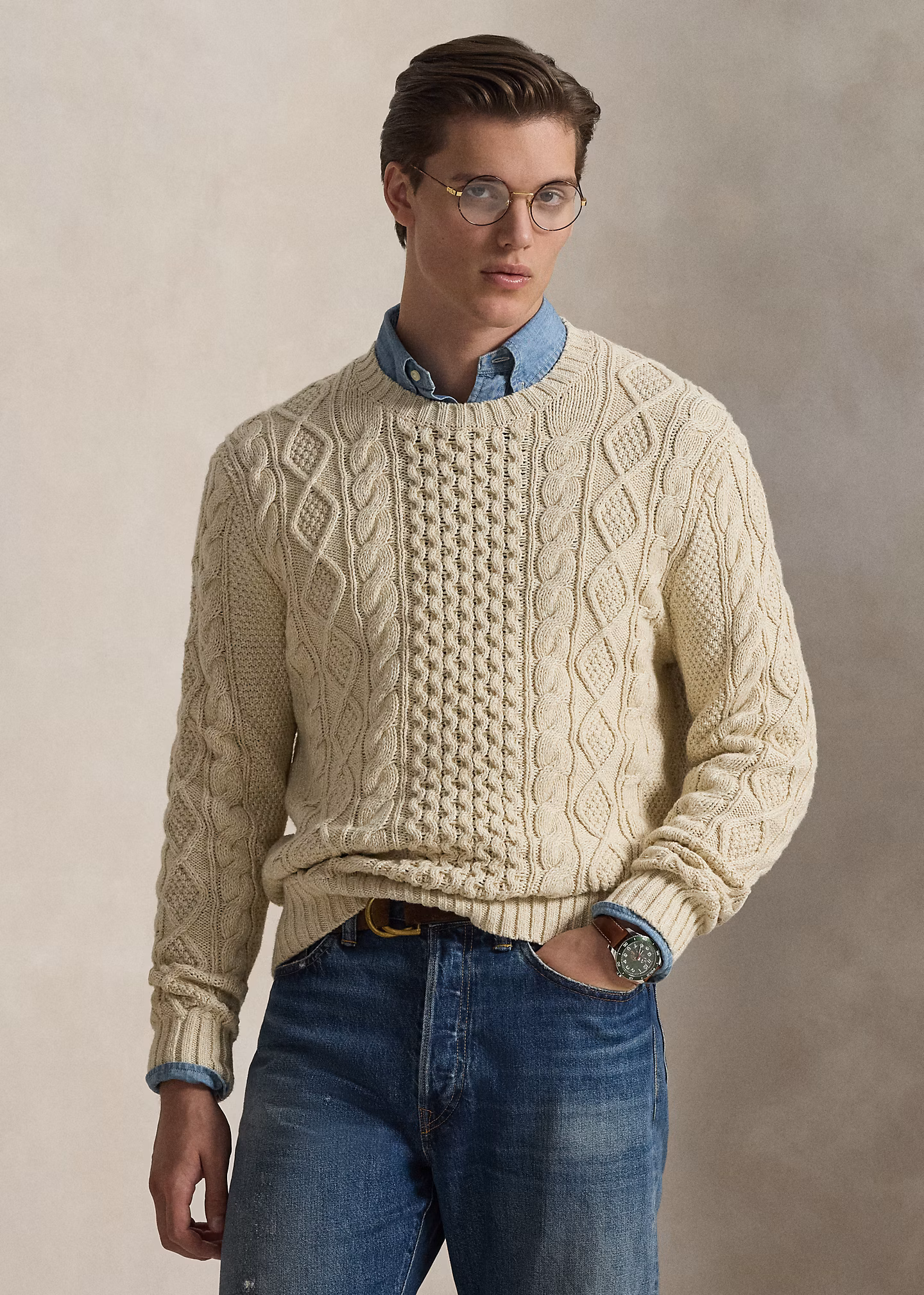 Aranpullover aus Baumwolle - RALPH LAUREN OUTLET