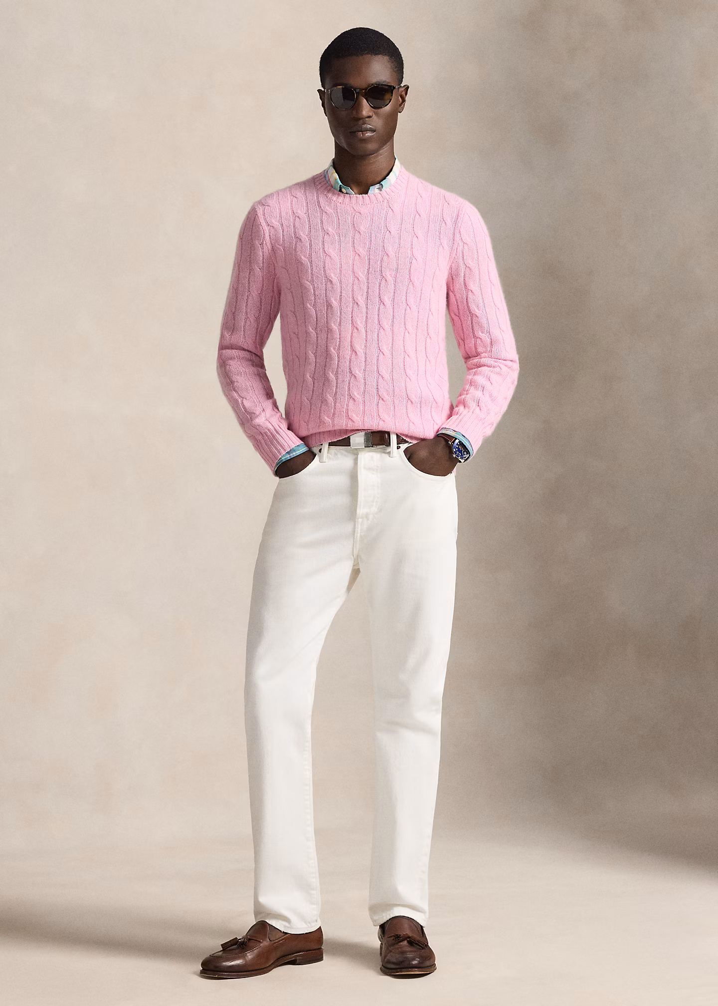 Kaschmirpullover mit Zopfmuster - RALPH LAUREN OUTLET