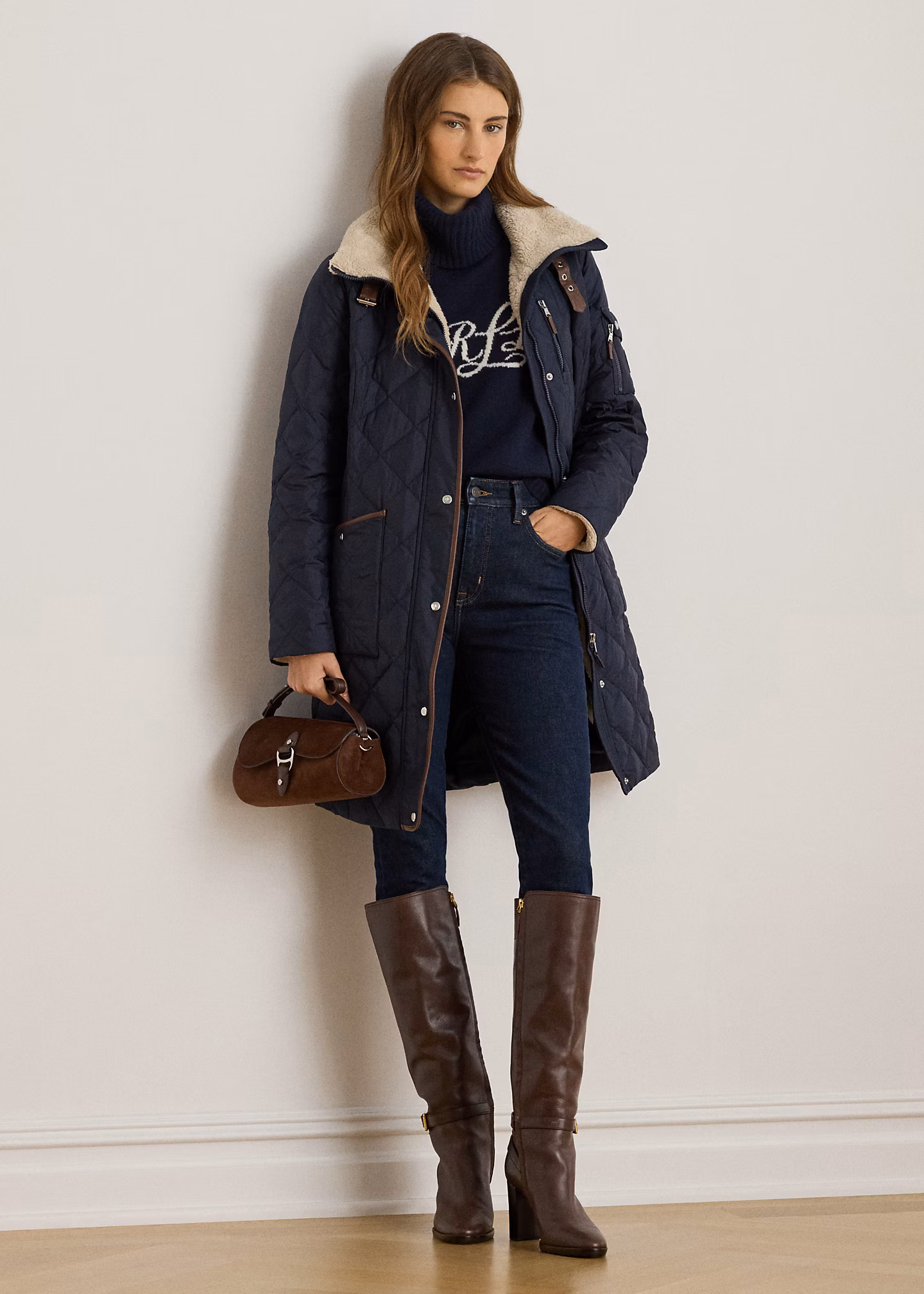 Daunenmantel mit Rautensteppung - RALPH LAUREN OUTLET