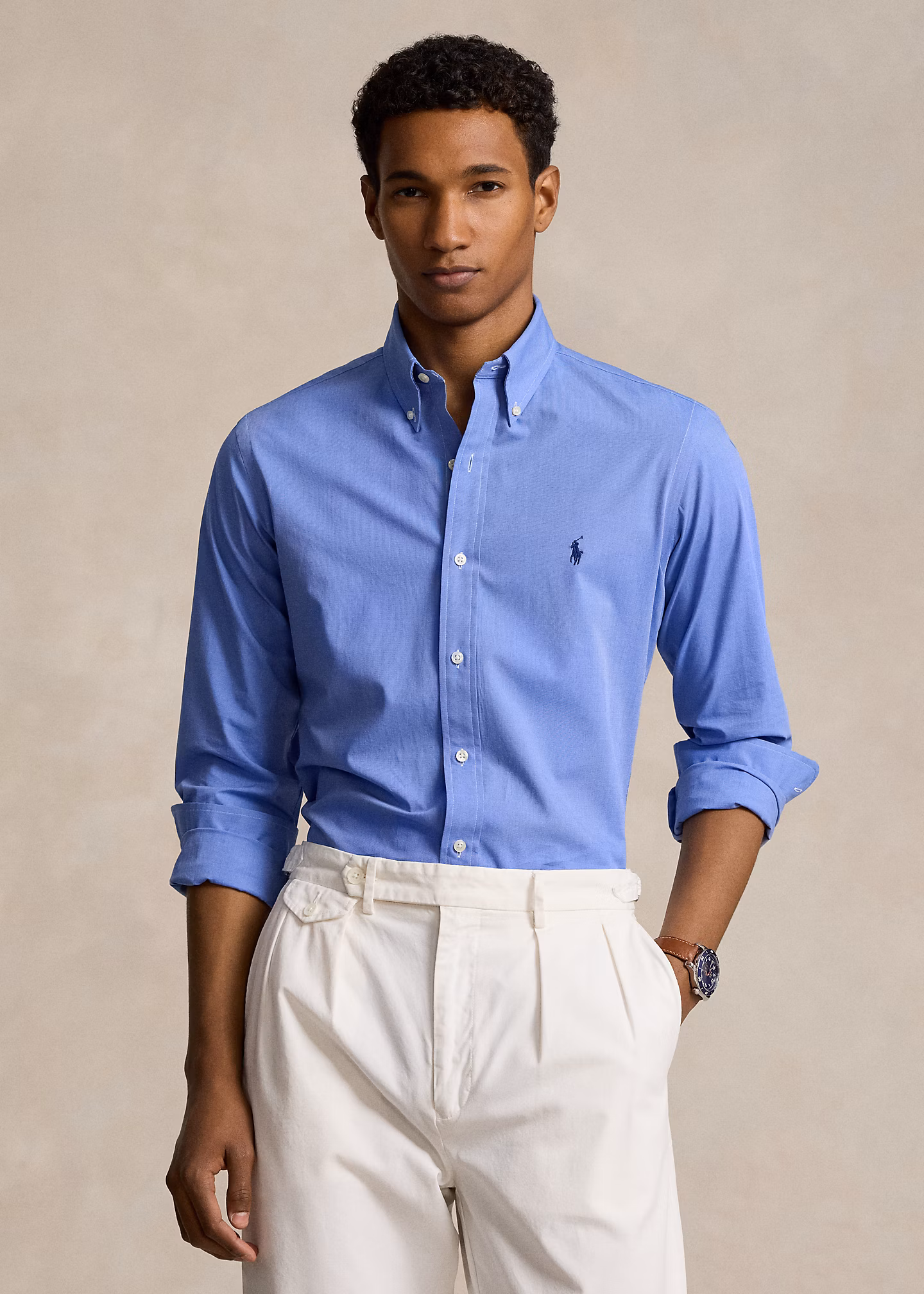 Custom-Fit Hemd aus Stretchpopeline - RALPH LAUREN OUTLET