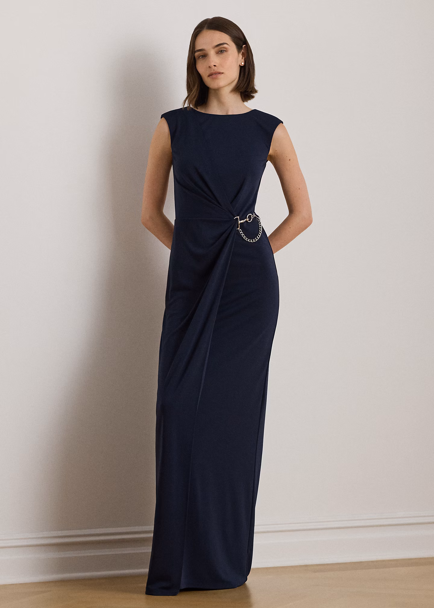 Abendkleid mit Flügelärmeln und Kette - RALPH LAUREN OUTLET