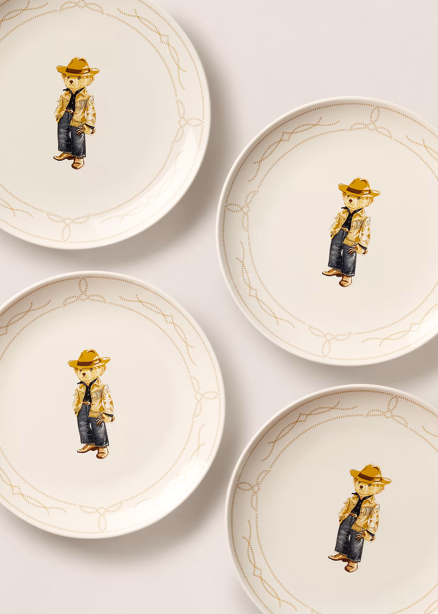 Dessertteller-Set mit Western Polo Bear - RALPH LAUREN OUTLET