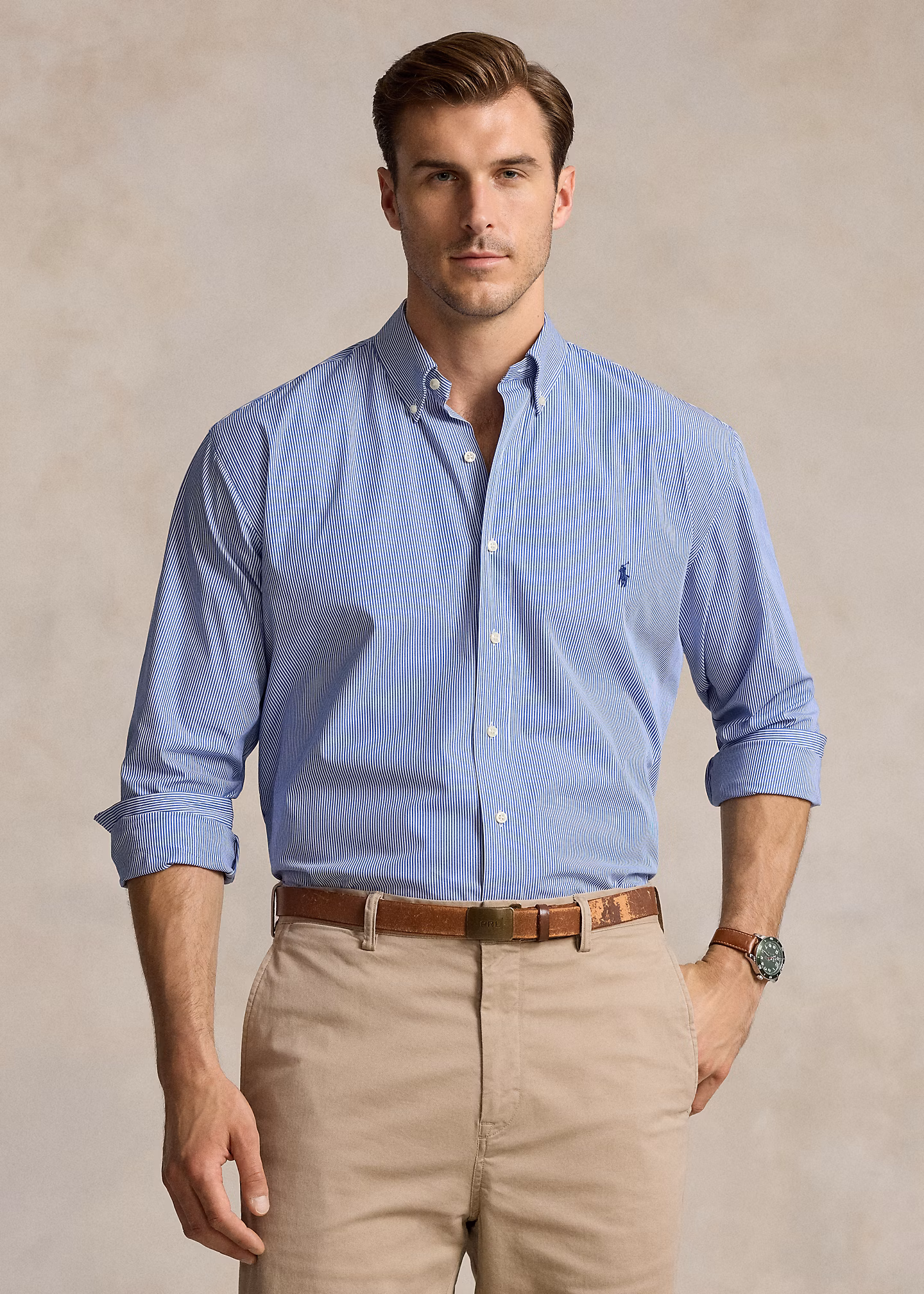 Gestreiftes Stretch-Popelinehemd - RALPH LAUREN OUTLET