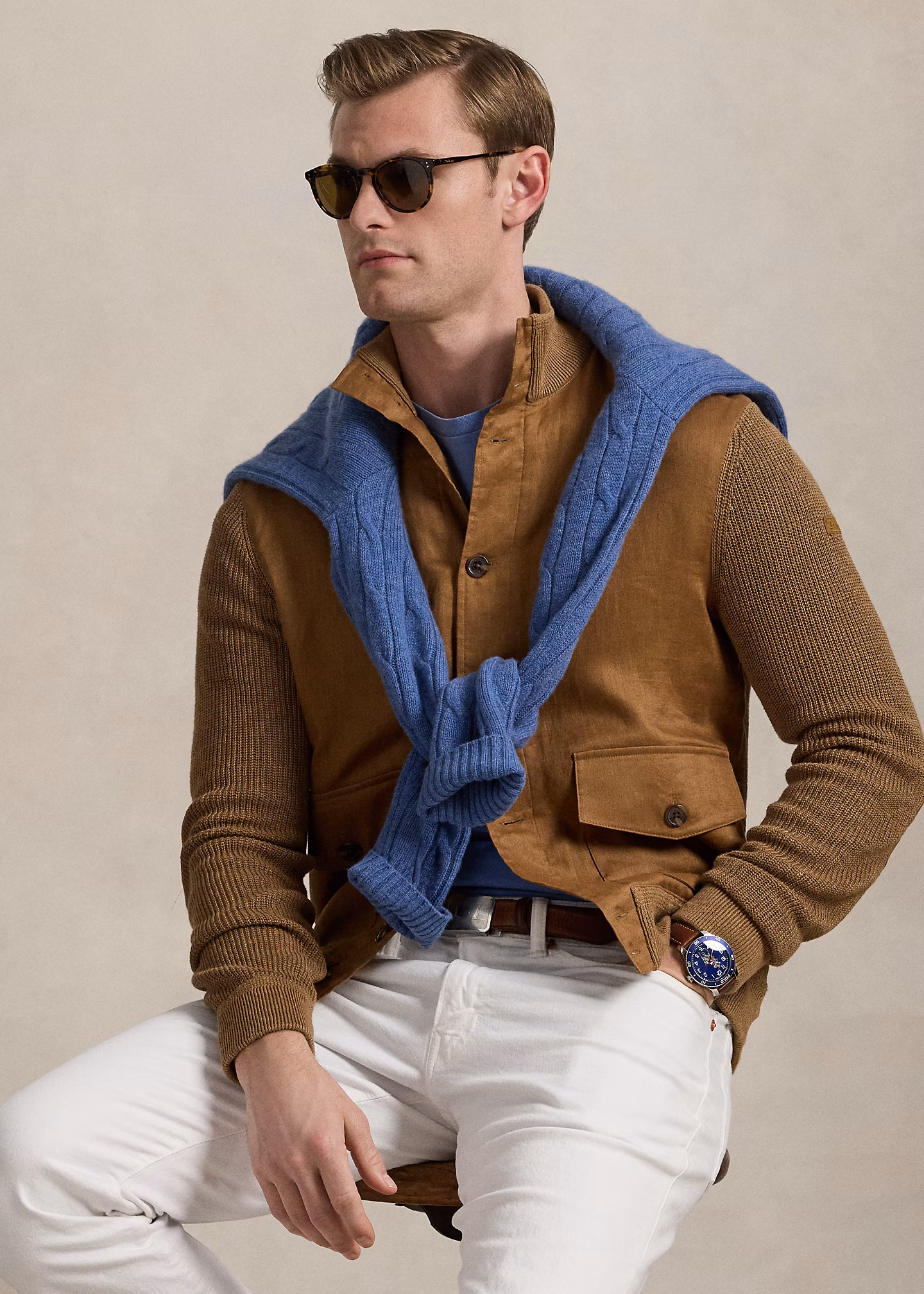 Hybrid-Strickjacke aus Leinen - RALPH LAUREN OUTLET