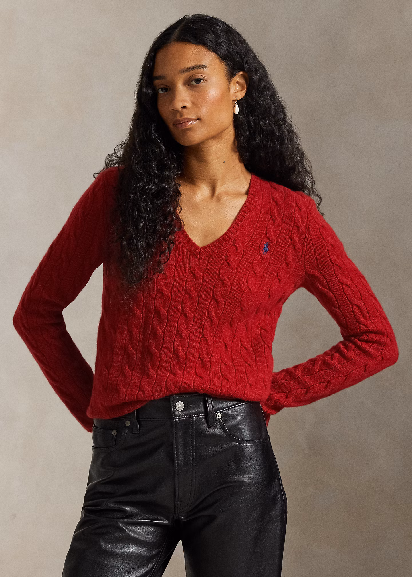 Woll-Kaschmir-Pullover mit Zopfmuster - RALPH LAUREN OUTLET