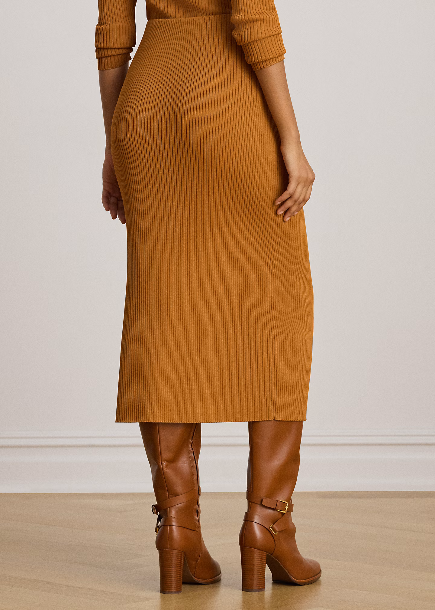 Bleistift-Midirock in Rippenstrick - RALPH LAUREN OUTLET