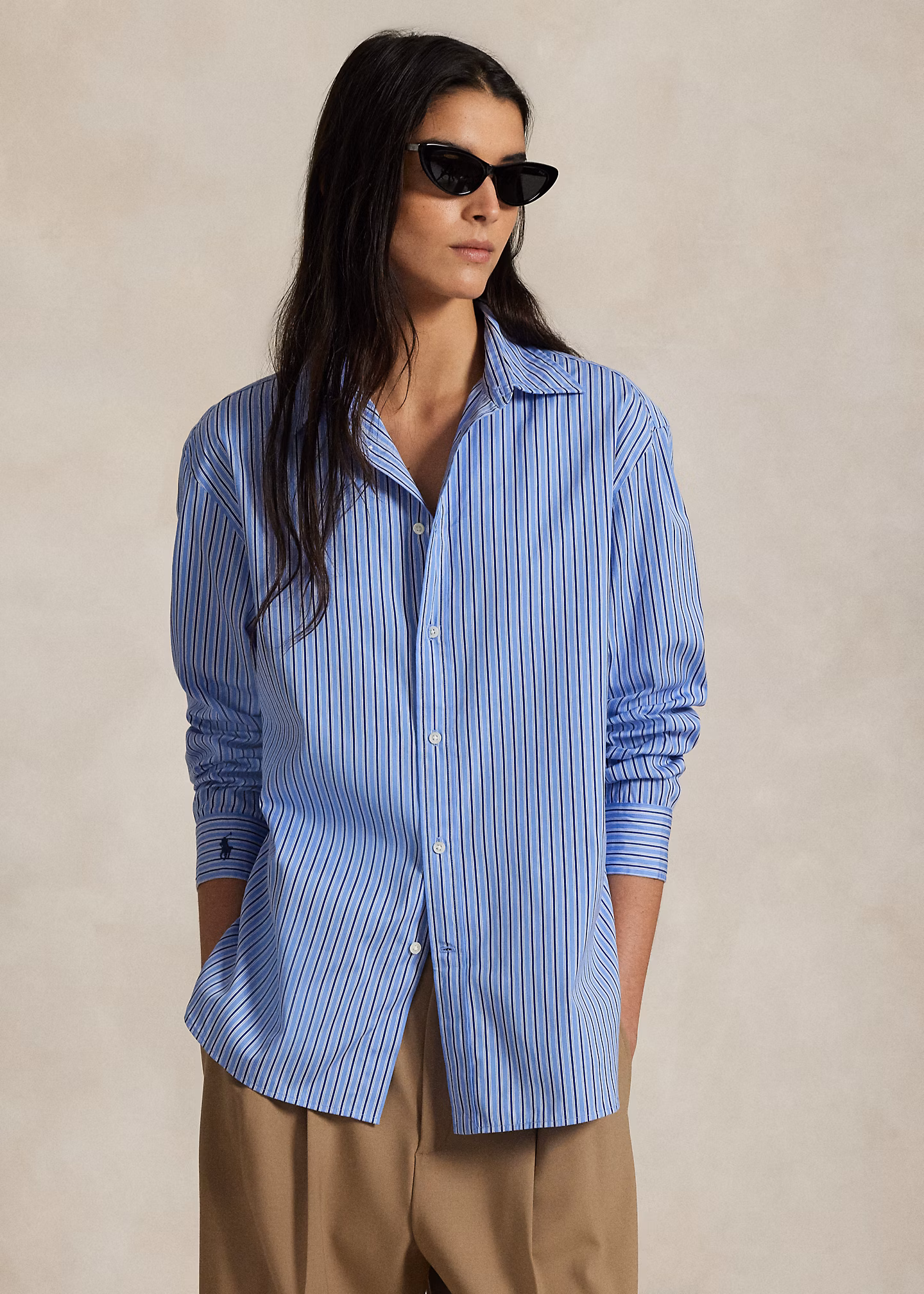 Übergroßes Baumwollhemd mit Streifen - RALPH LAUREN OUTLET