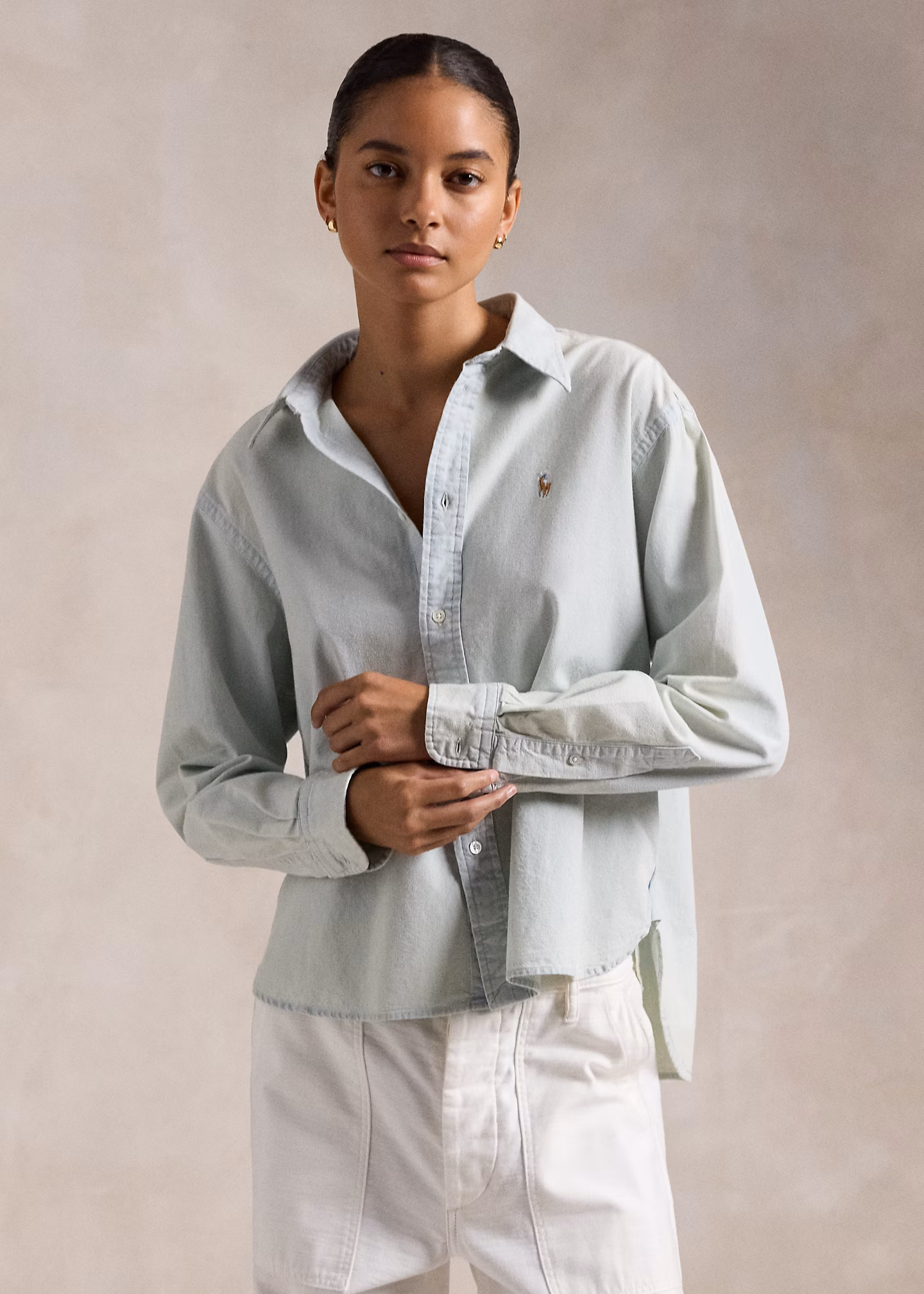 Verkürztes, kastenförmiges Chambray-Hemd - RALPH LAUREN OUTLET