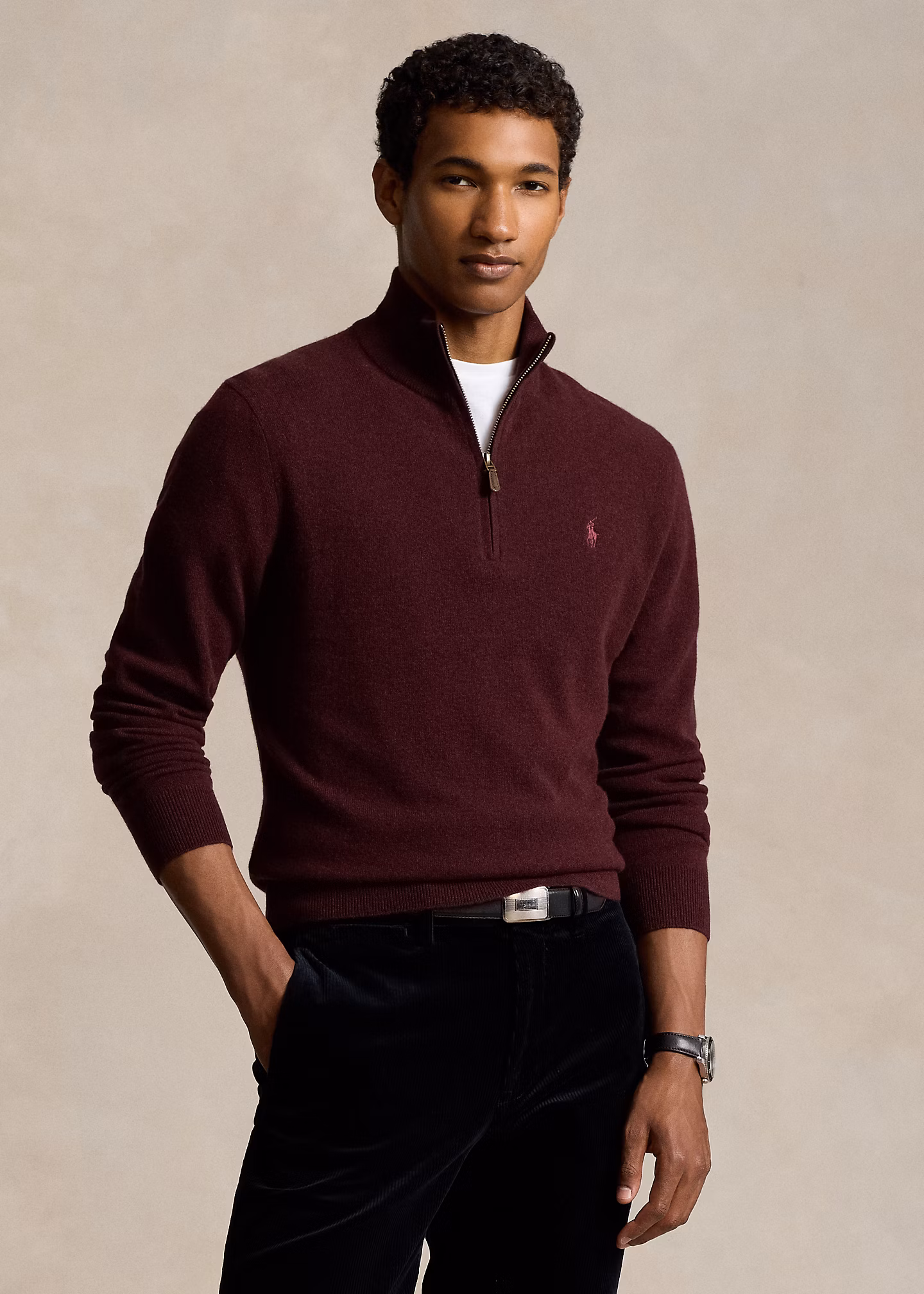 Wollpullover mit Viertelreißverschluss - RALPH LAUREN OUTLET