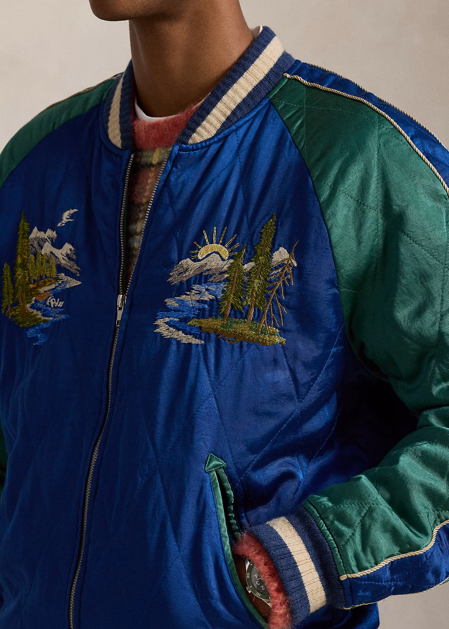 Bestickte Fliegerjacke aus Satin - RALPH LAUREN OUTLET