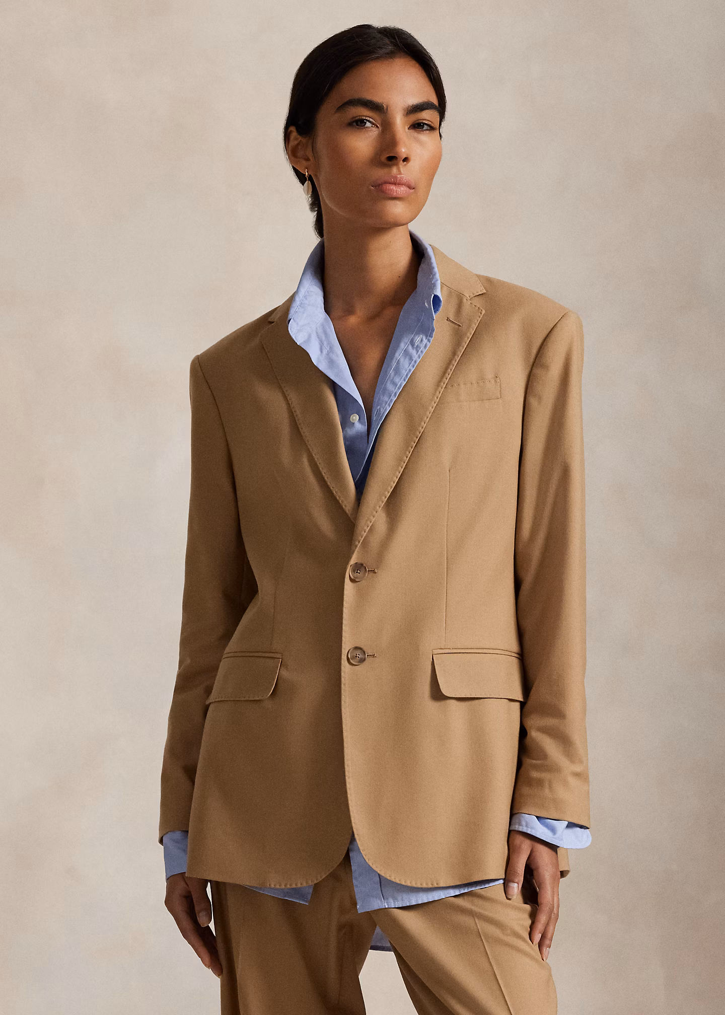 Stretch-Wollblazer mit zwei Knöpfen - RALPH LAUREN OUTLET