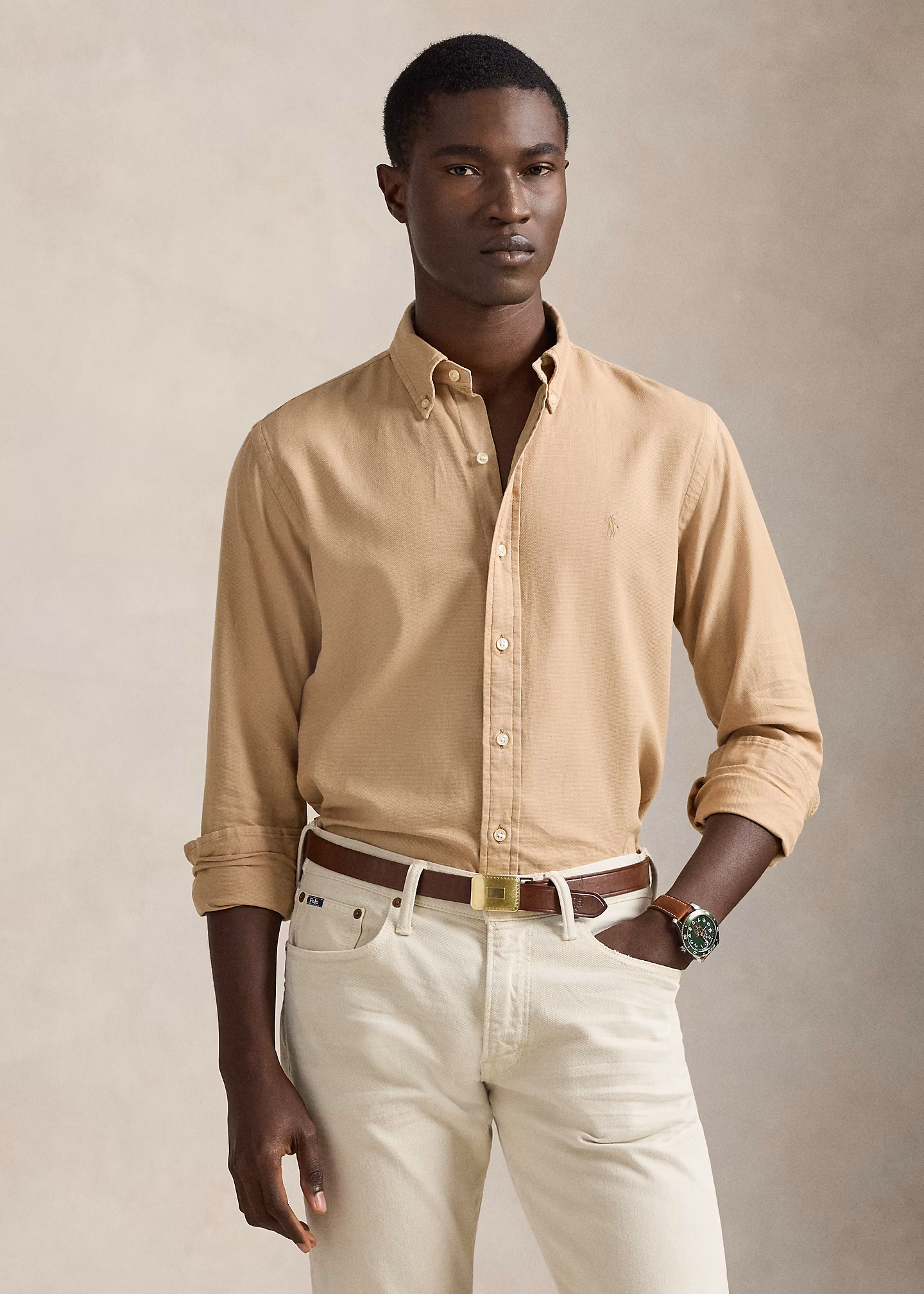 Custom-Fit strukturiertes Ratière-Hemd - RALPH LAUREN OUTLET