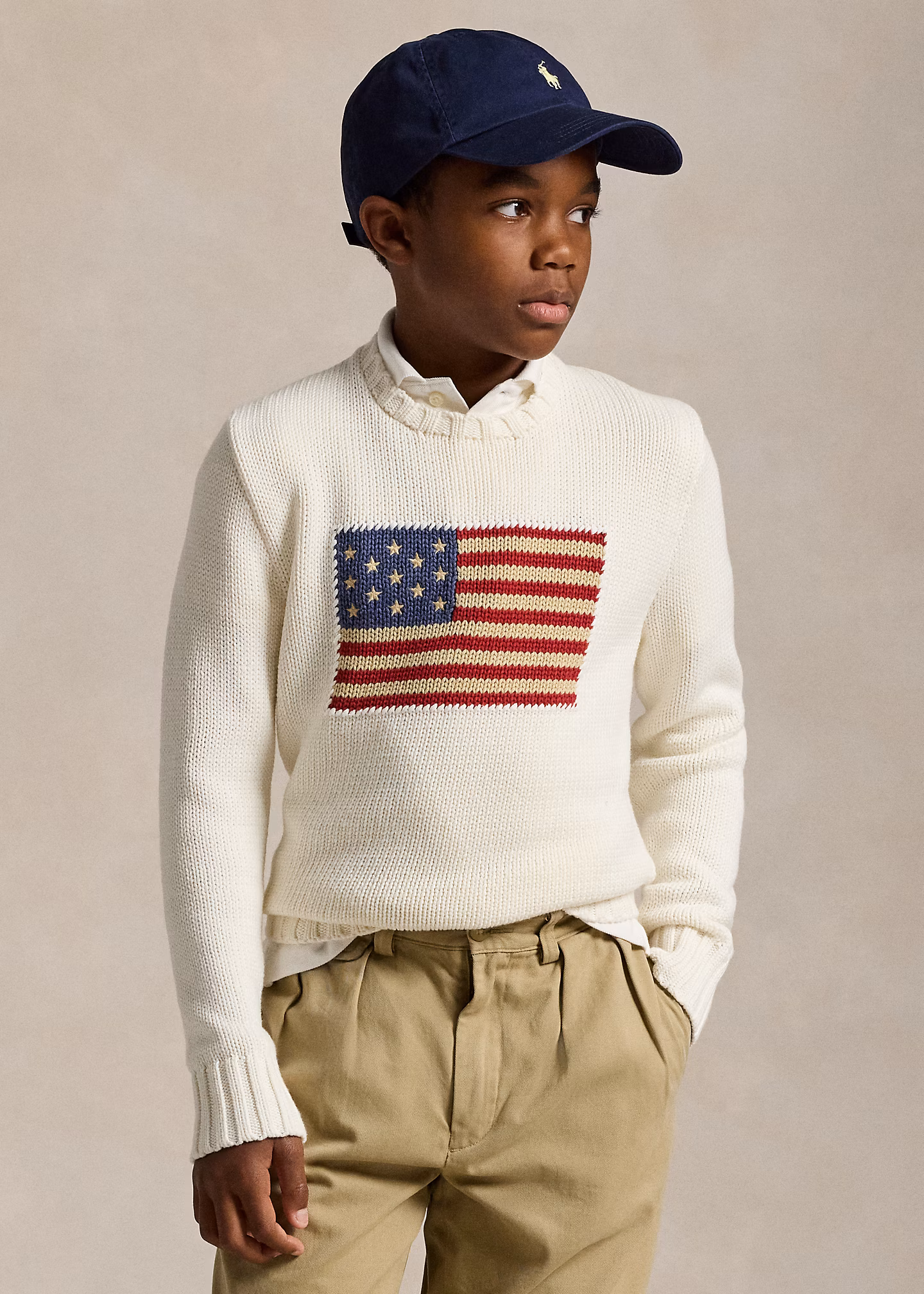 Rundhalspullover mit Flagge - RALPH LAUREN OUTLET