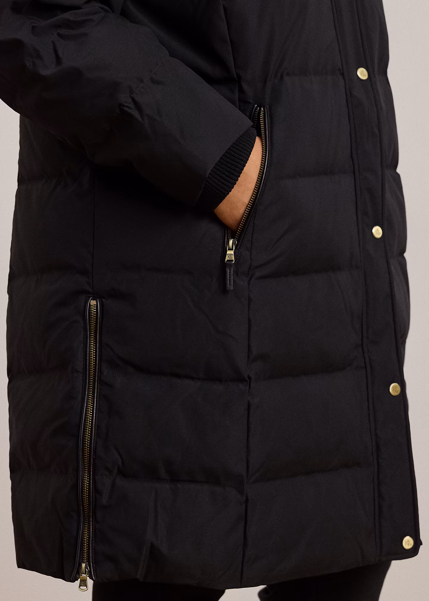 Daunenmantel mit Kapuze und Kunstpelz - RALPH LAUREN OUTLET