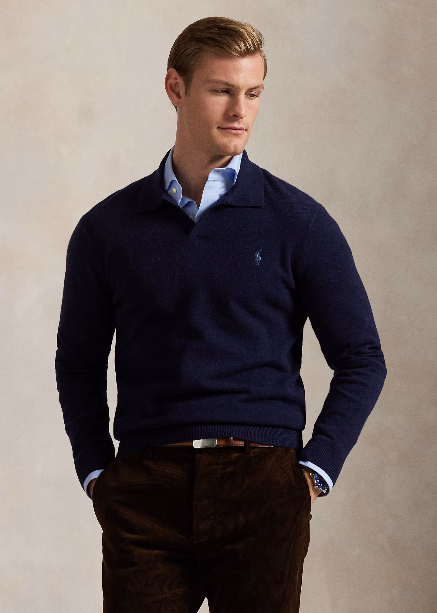 Wollpullover mit Johnny-Kragen - RALPH LAUREN OUTLET