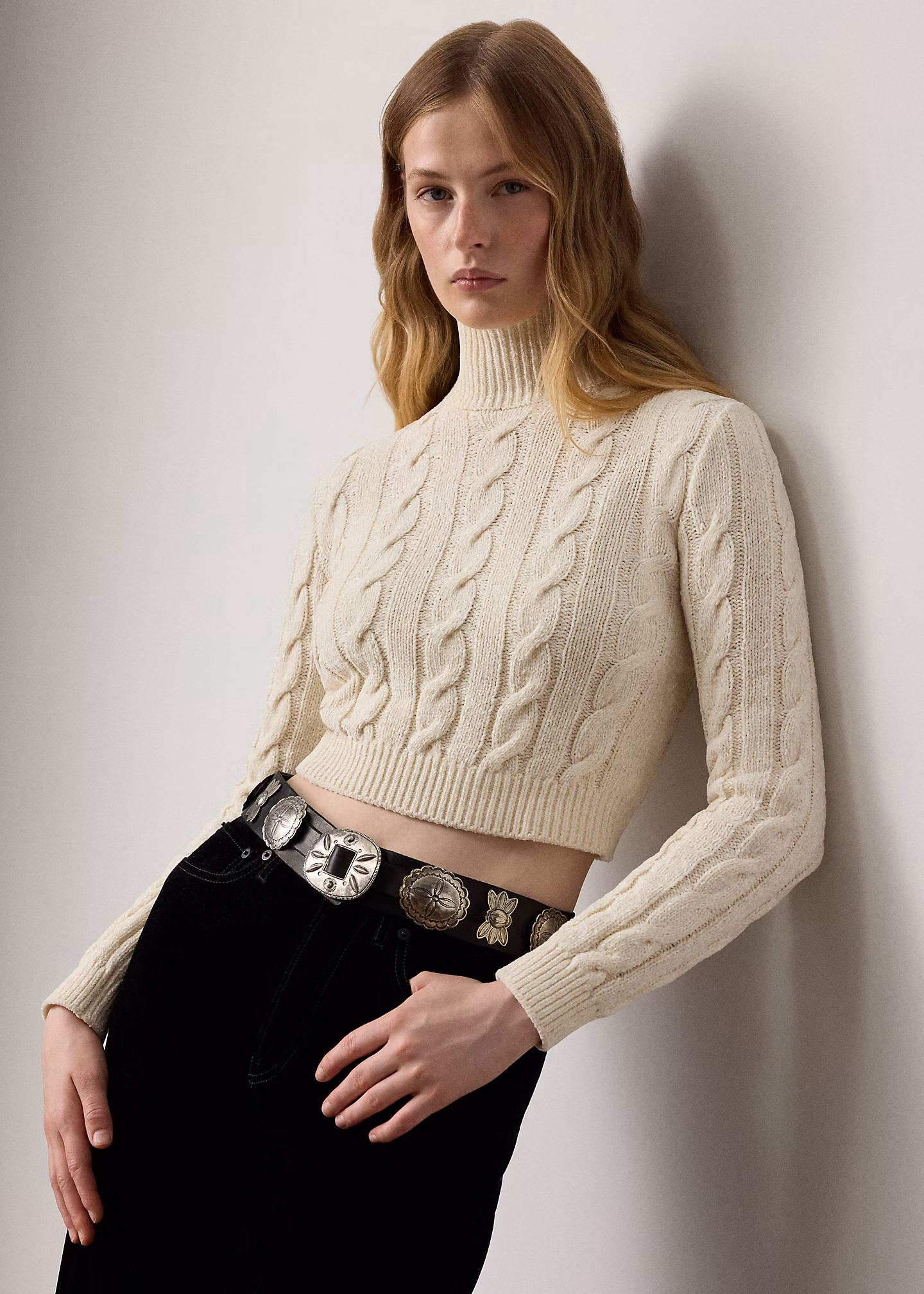 Kurzer Rollkragenpullover mit Seide - RALPH LAUREN OUTLET