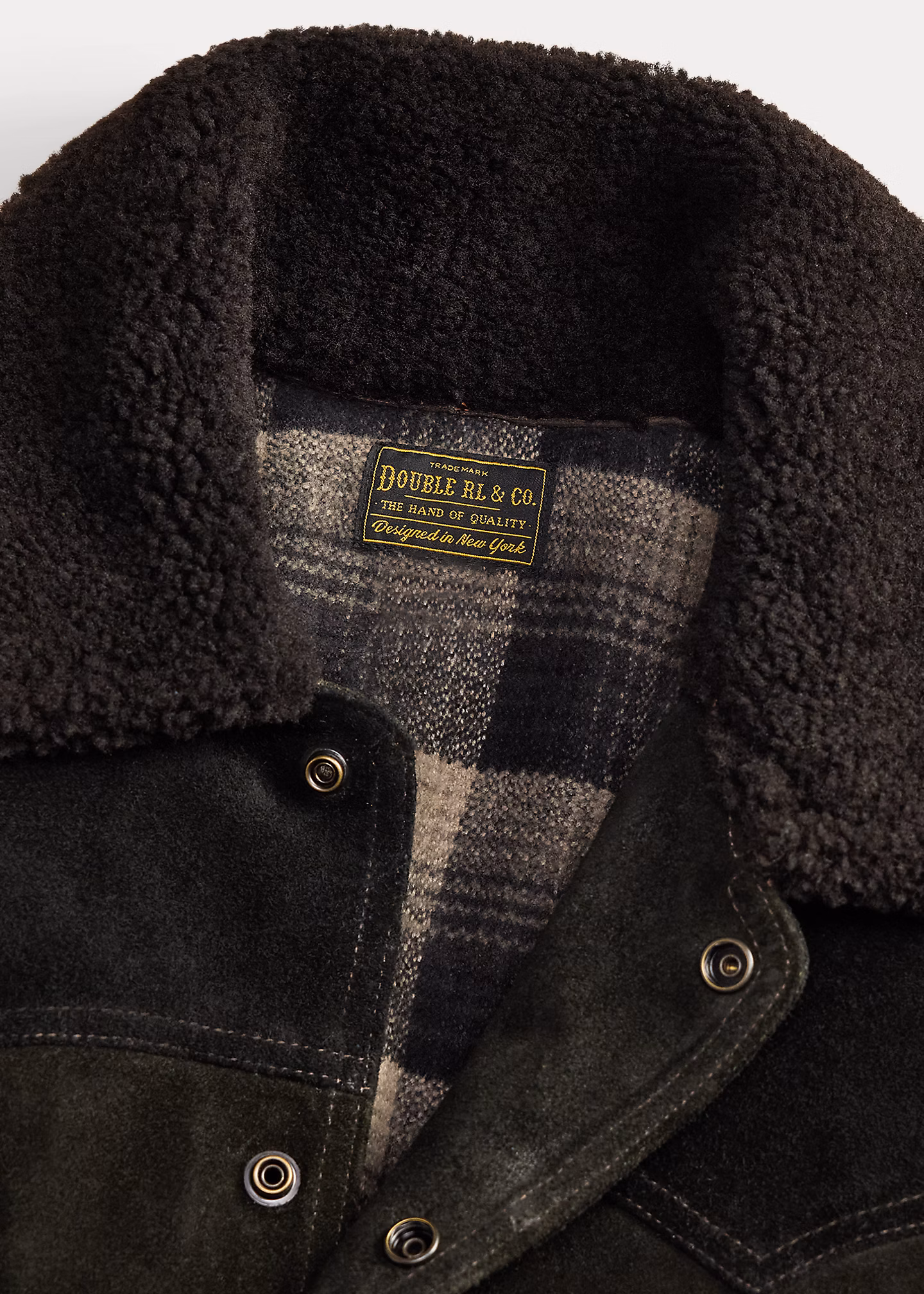 Wildlederjacke mit Lammfellkragen - RALPH LAUREN OUTLET