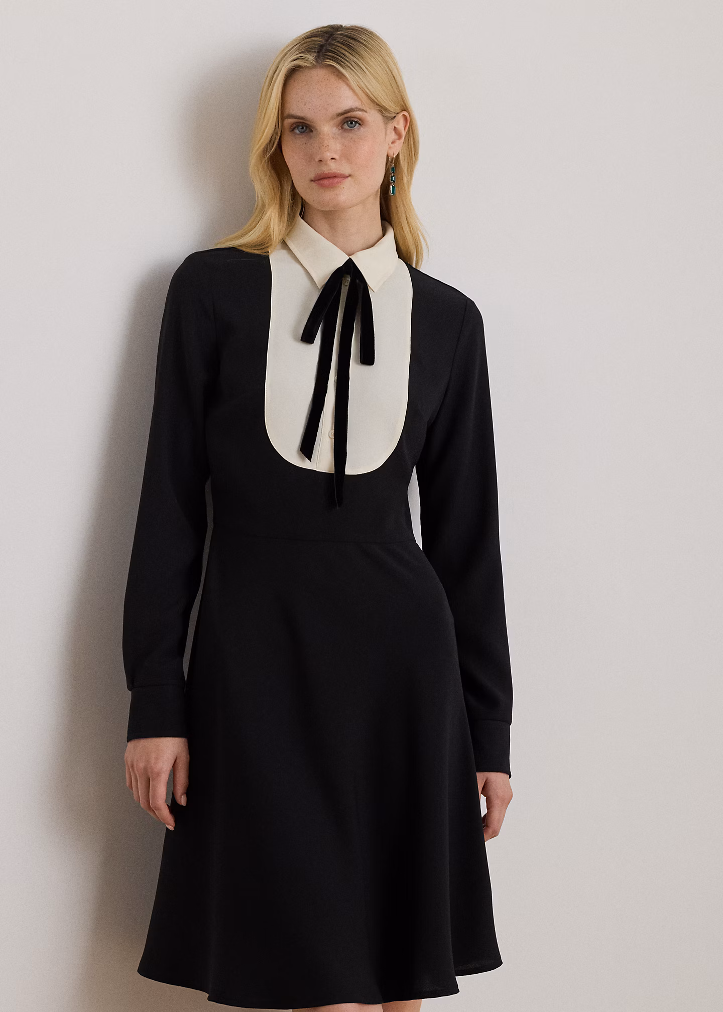 Zweifarbiges Kleid mit Bindedetail - RALPH LAUREN OUTLET