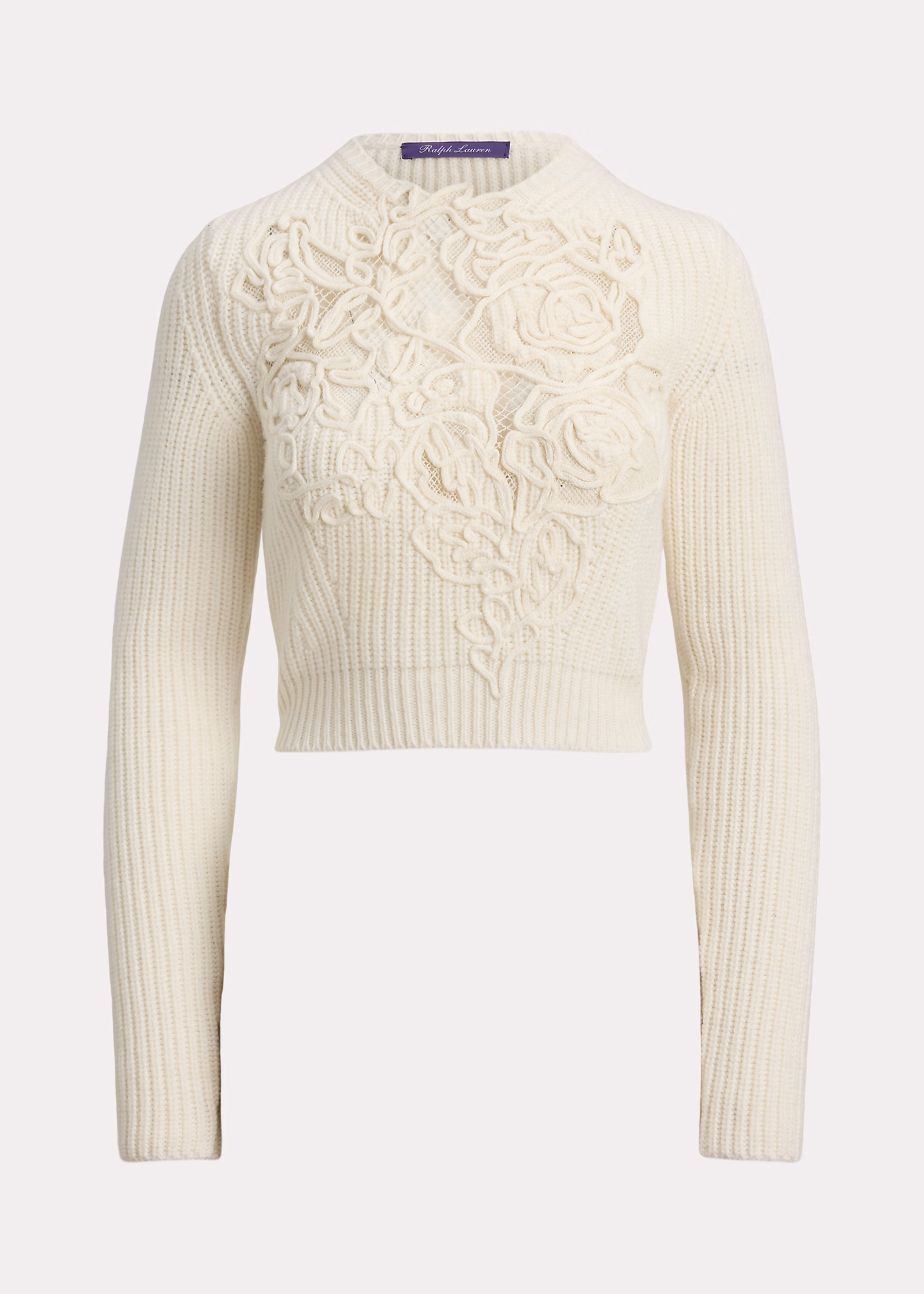 Kurzer Kaschmirpullover mit Stickerei - RALPH LAUREN OUTLET