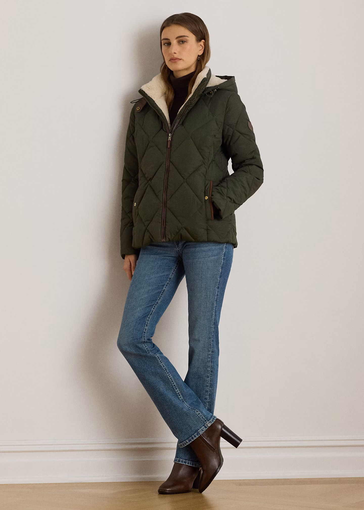 Steppjacke mit Kunstlederbesatz - RALPH LAUREN OUTLET