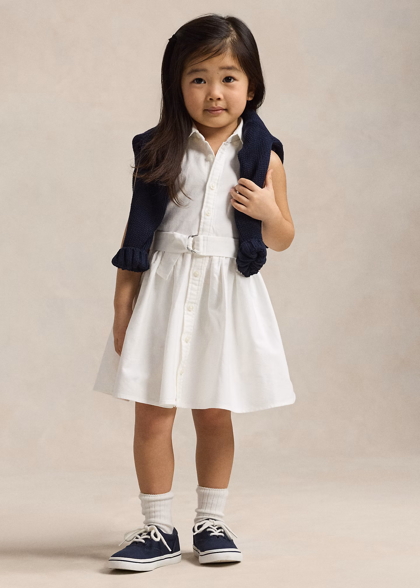 Baumwolloxford-Hemdkleid mit Gürtel - RALPH LAUREN OUTLET