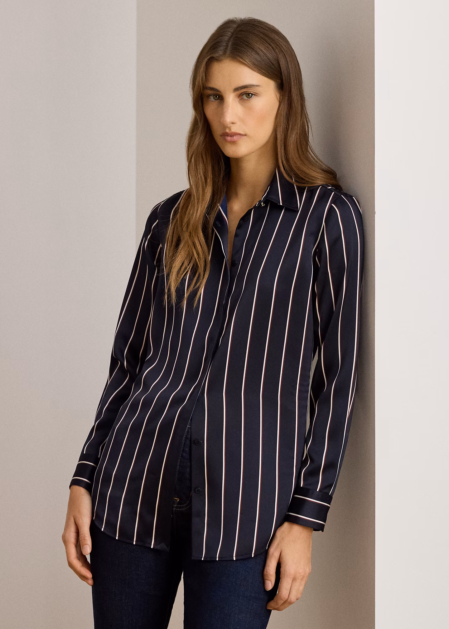 Gestreiftes Classic-Fit Charmeuse-Hemd - RALPH LAUREN OUTLET