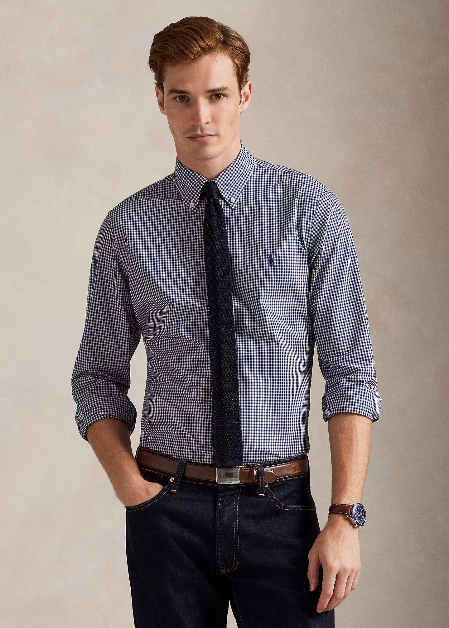 Custom-Fit Hemd aus Stretchpopeline - RALPH LAUREN OUTLET