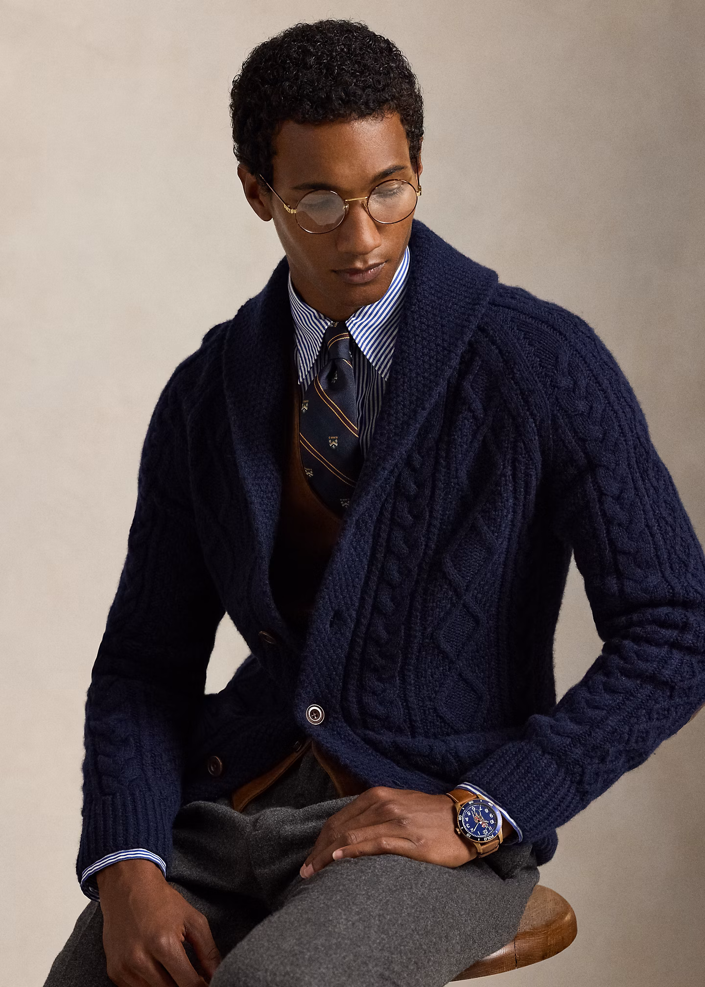 Woll-Alpaka-Strickjacke mit Aufnähern - RALPH LAUREN OUTLET