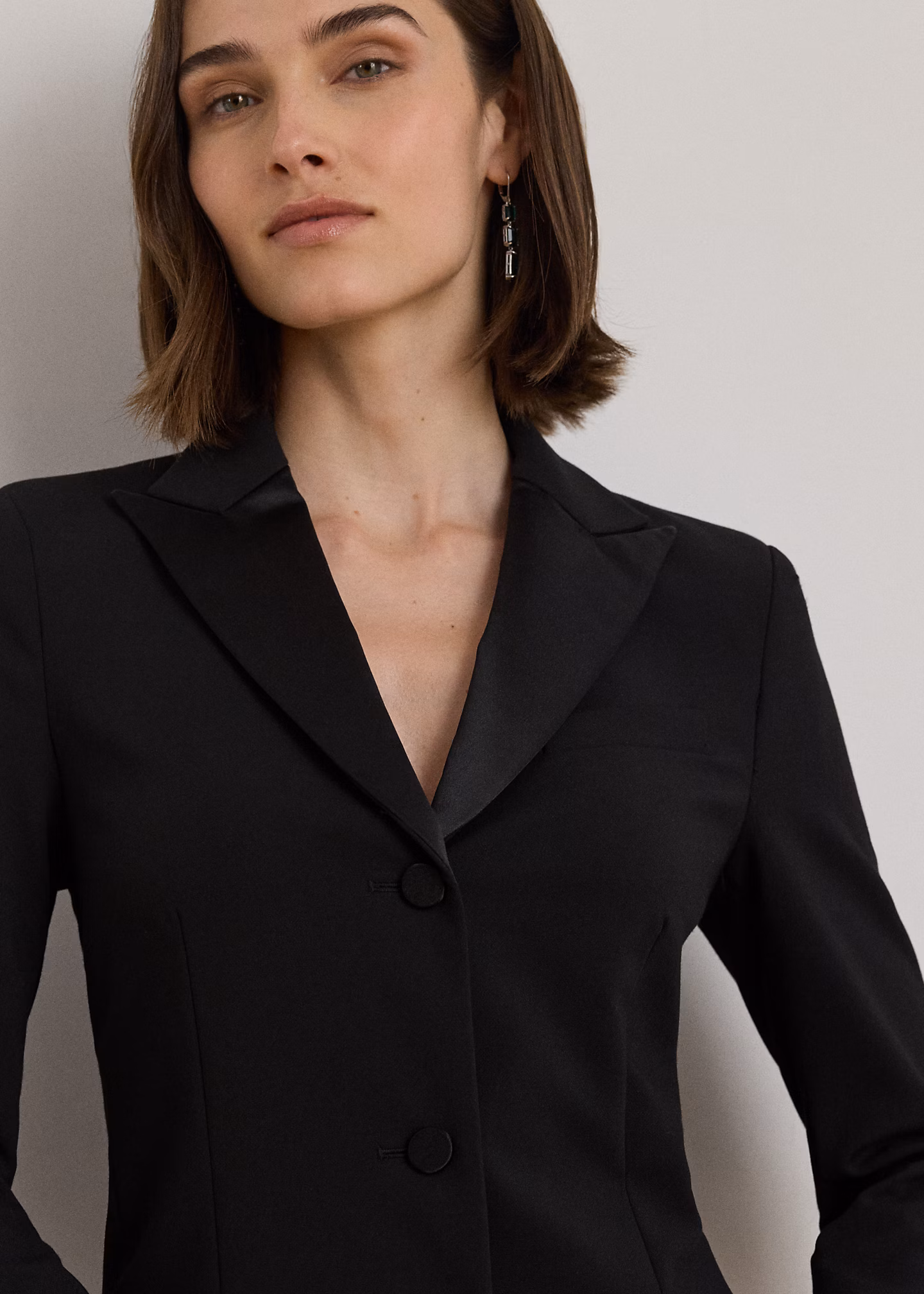 Crêpe-Kleid mit Satinbesatz - RALPH LAUREN OUTLET