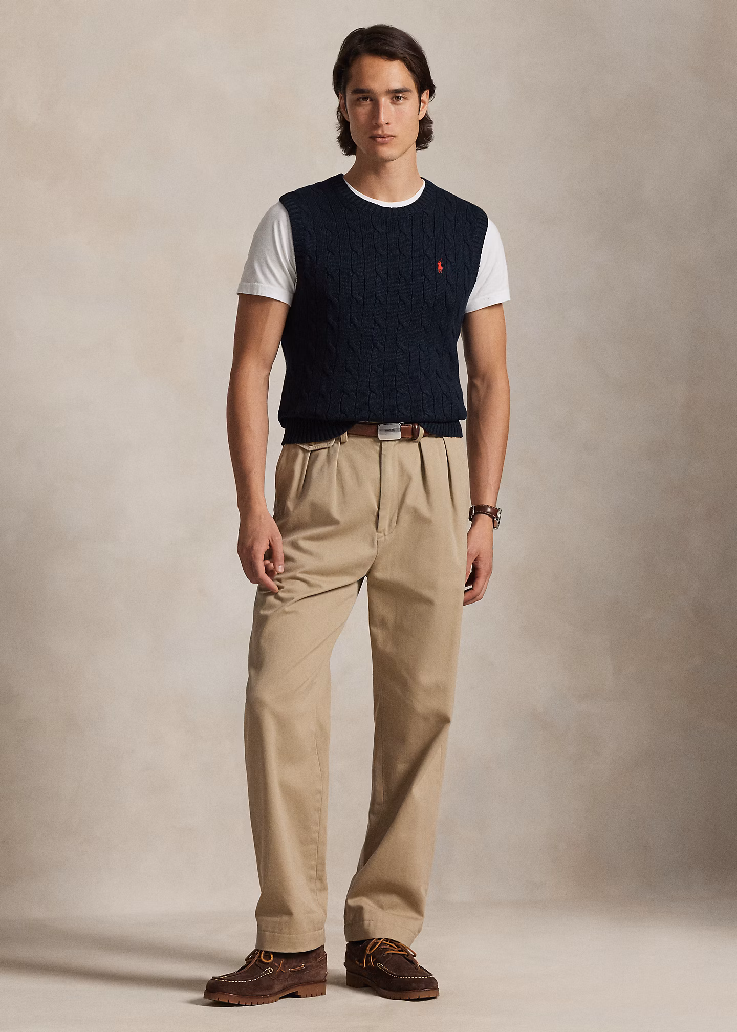 Baumwollpullunder mit Zopfmuster - RALPH LAUREN OUTLET